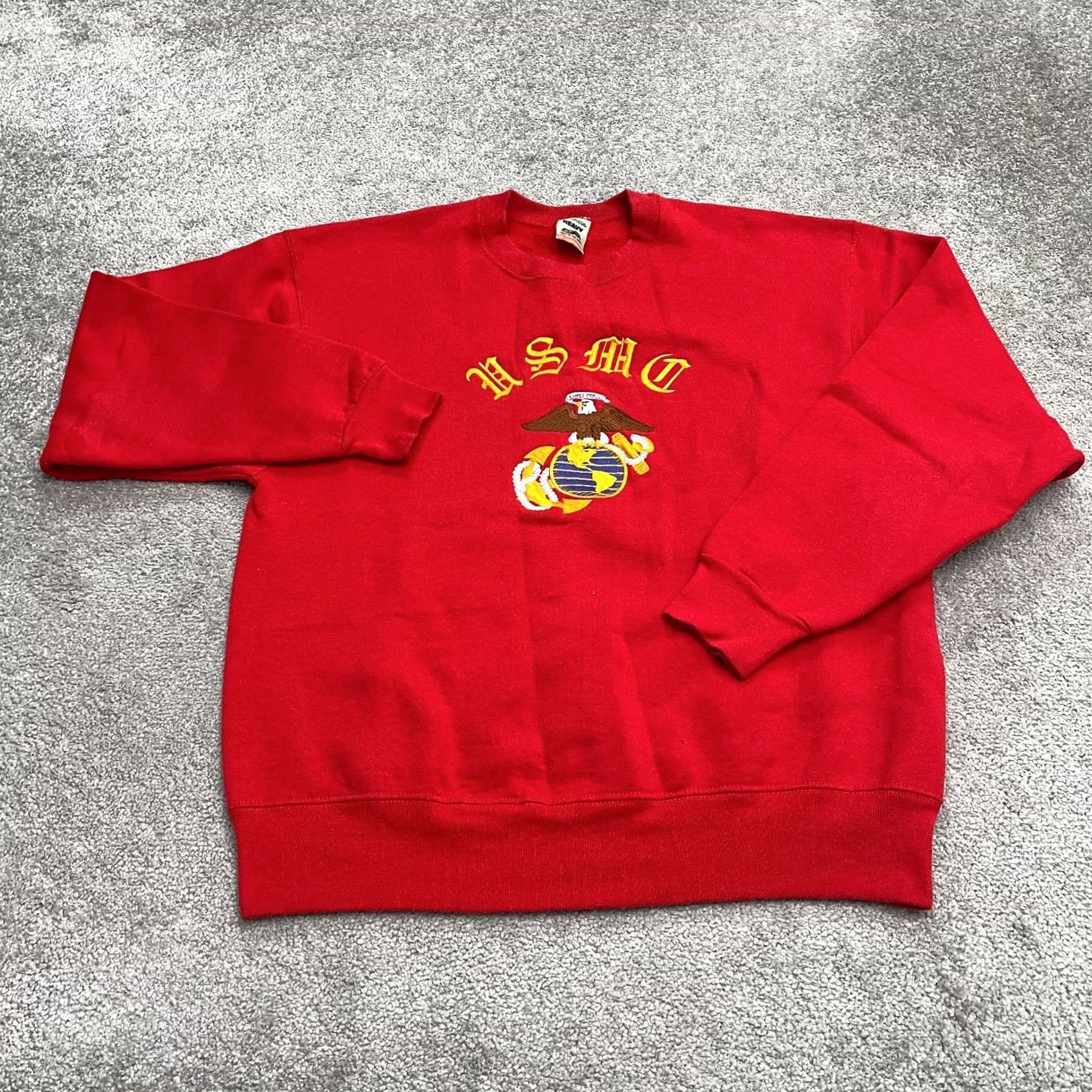 Fruit Of The Loom VINTAGE Fruit Of the Loom Sweatshirt Mens L Red United States Marine Corps Size US L / EU 52-54 / 3 - 2 Thumbnail