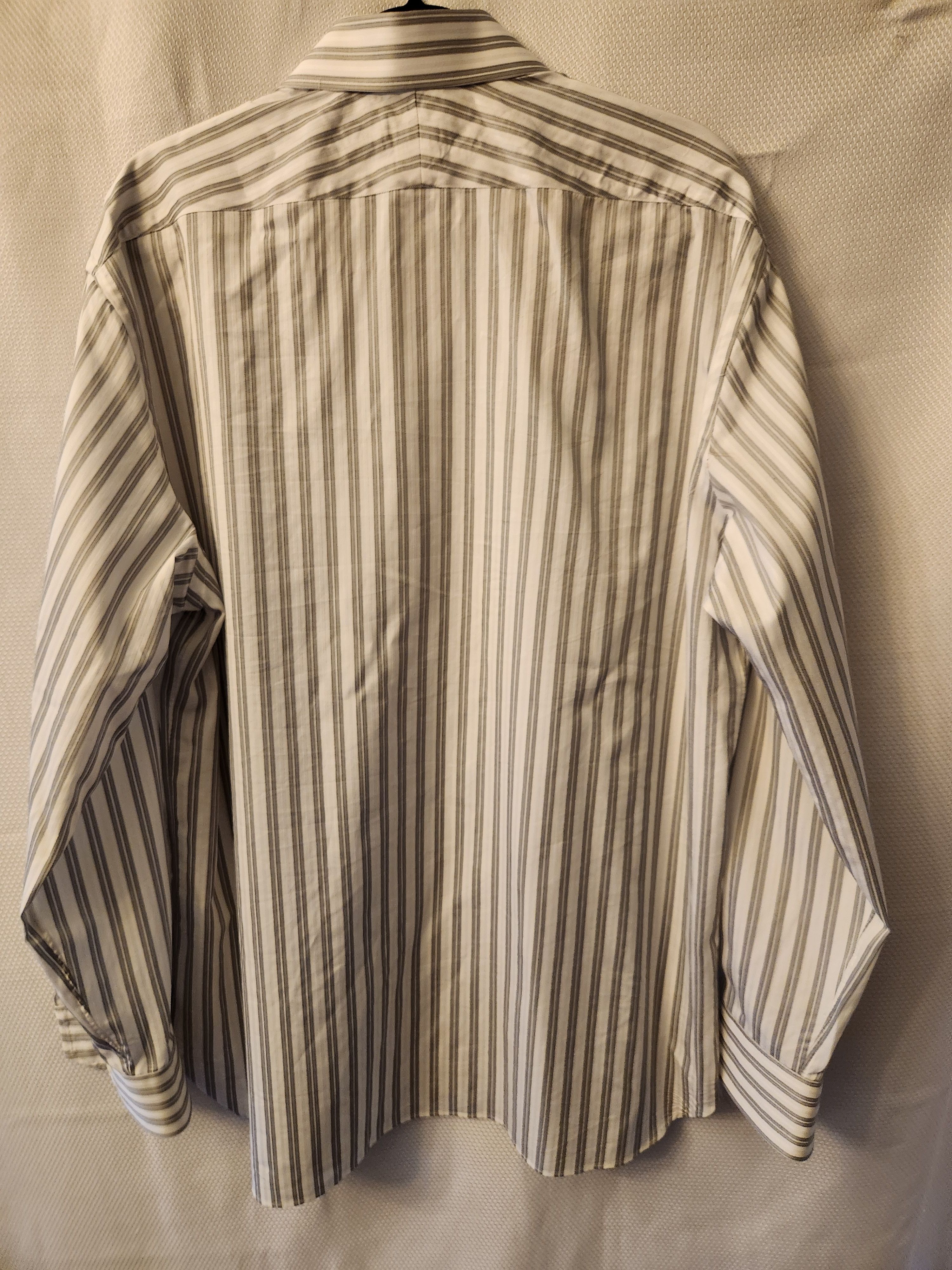 Ike Behar 100% Cotton Striped Long Sleeves Shirt Size US XL / EU 56 / 4 - 2 Thumbnail