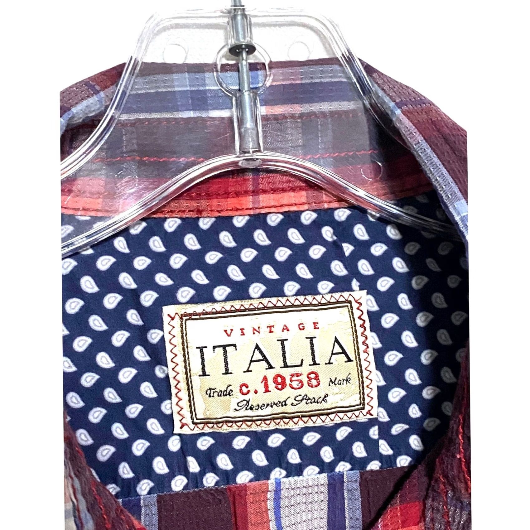 Vintage VINTAGE Italia Plaid Button Shirt Men L Preppy Maximalist Work Shirt Size US L / EU 52-54 / 3 - 6 Thumbnail