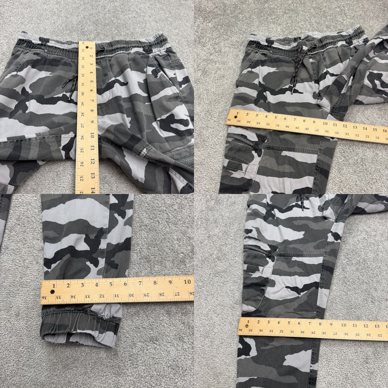 Ecko Unltd. Ecko Unltd Camouflage Cargo Jogger Pants Mens Medium Gray Elastic Waist Casual Size US 31 - 9 Thumbnail