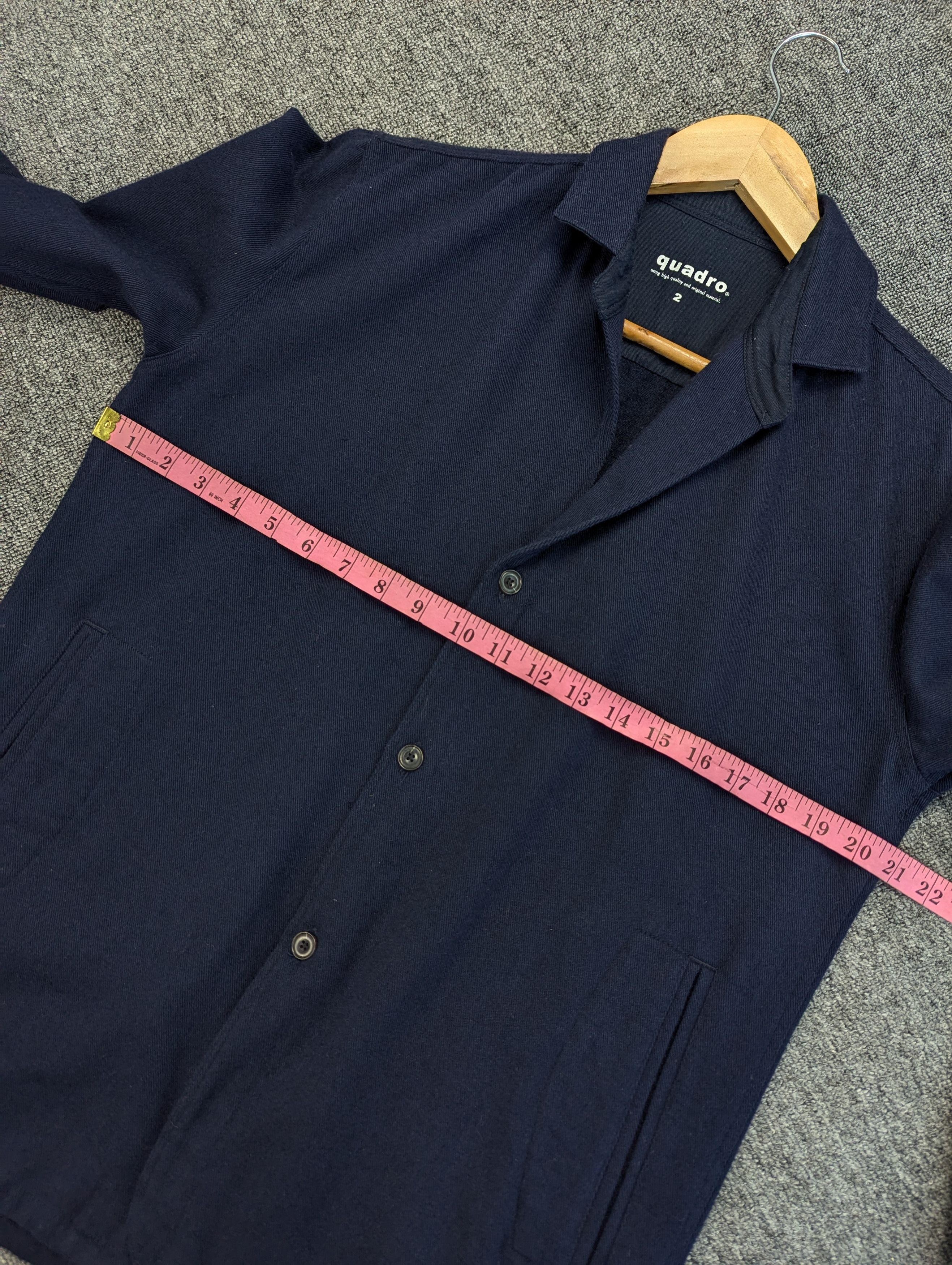 Japanese Brand Navy Blue Quadro Japan Button Ups Jacket Size 2 Size US M / EU 48-50 / 2 - 11 Thumbnail
