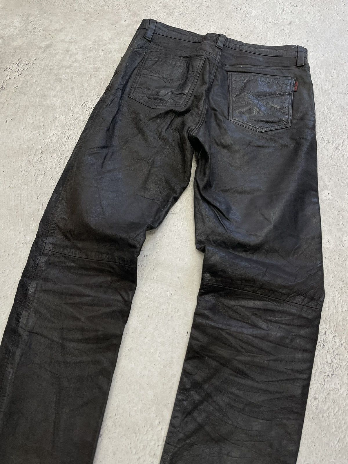 Tornado Mart Maddox black leather pants biker gothic rick owens style Size US 32 / EU 48 - 10 Thumbnail