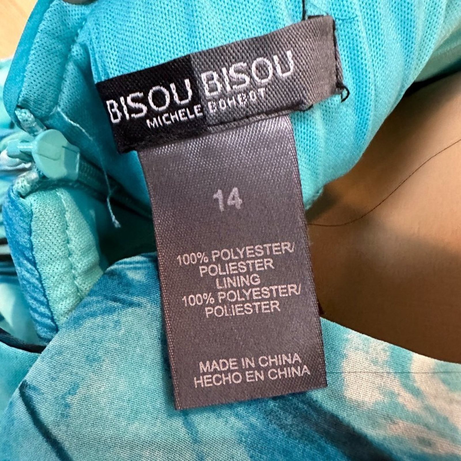 Other Bisou Bisou Halter Top Teal Blue Waterfall Gown - Size 14 Size XL / US 12-14 / IT 48-50 - 10 Thumbnail