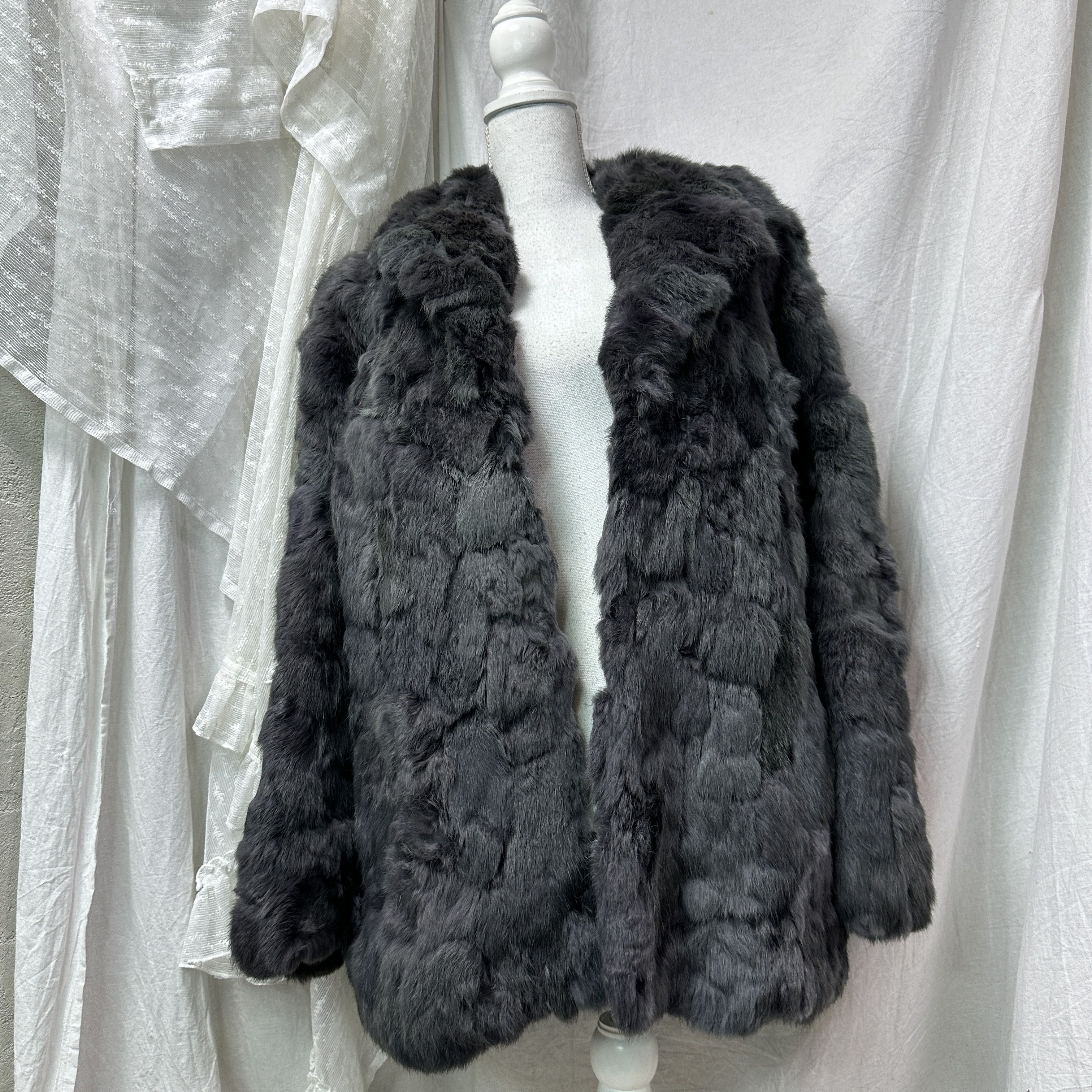 Vintage Vintage Old Money Classy Silver Grey Real Rabbit Fur 90s Size L / US 10 / IT 46 - 6 Thumbnail