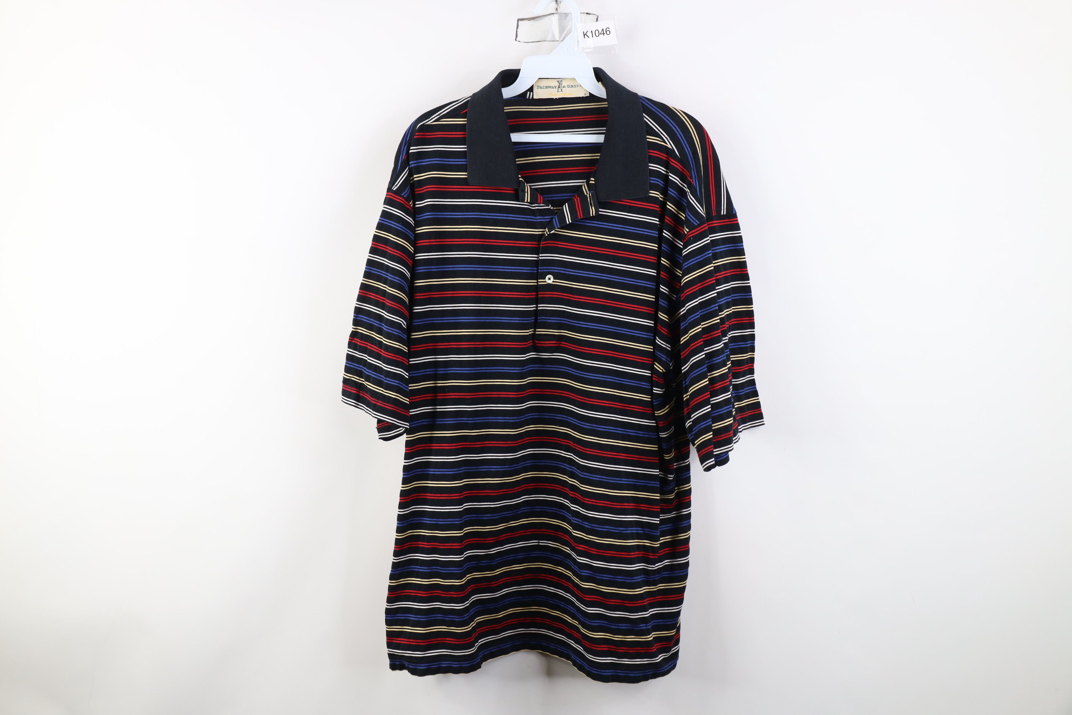 Vintage Vintage 90s Streetwear Striped Knit Collared Golf Polo Shirt Size US XL / EU 56 / 4 - 1 Thumbnail