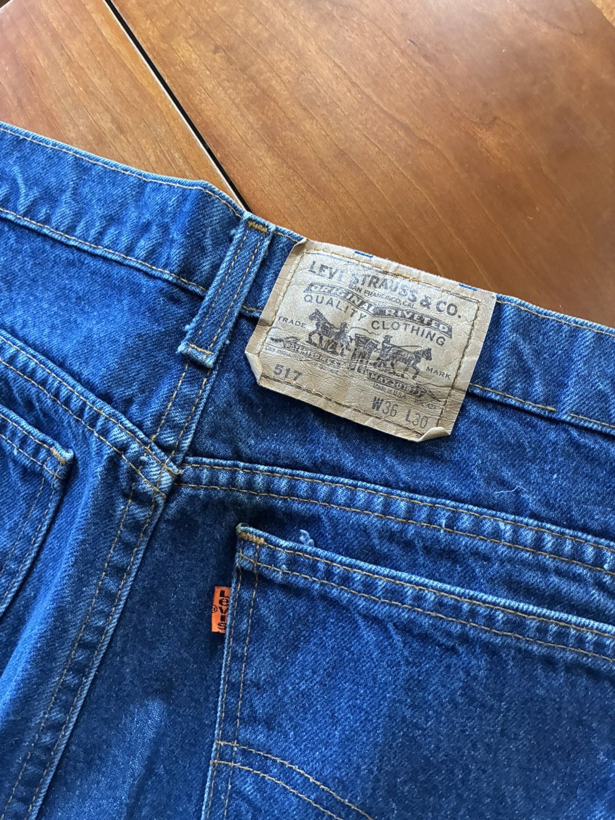 Levi's Vintage 80s Levi’s 517 bootcut orange tab jeans Size US 35 - 2 Thumbnail