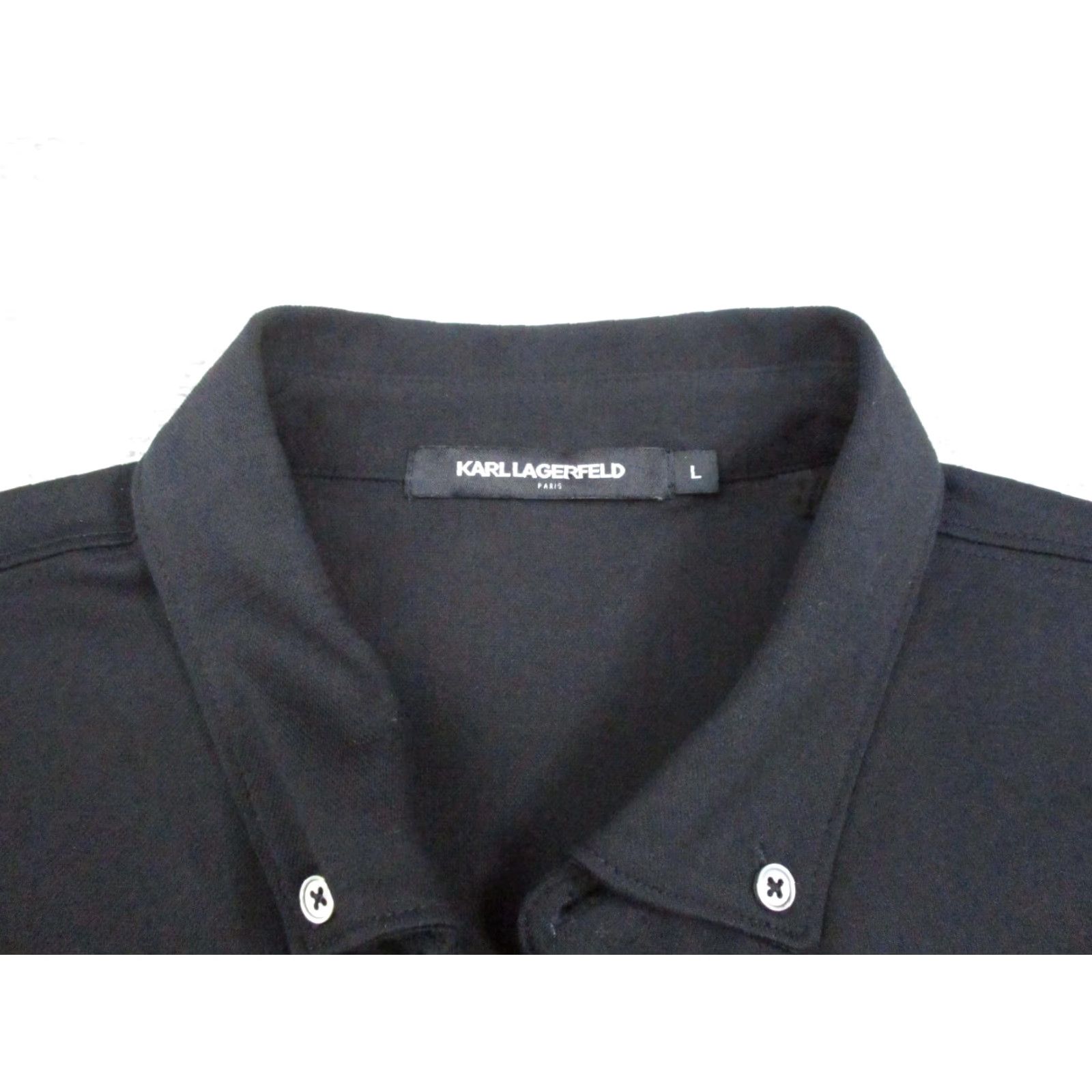 Karl Lagerfeld Karl Lagerfeld Shirt Mens Large Black Short Sleeve Button Up Chest Pocket Shirt Size US L / EU 52-54 / 3 - 5 Thumbnail