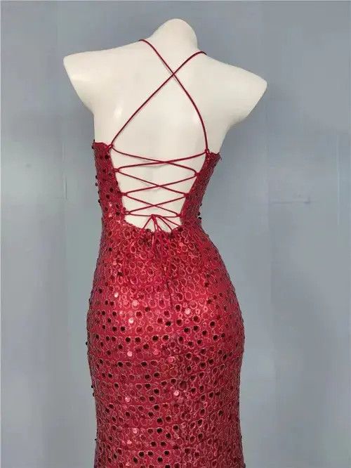 Designer Burgundy sequin dress Size S / US 4 / IT 40 - 2 Thumbnail
