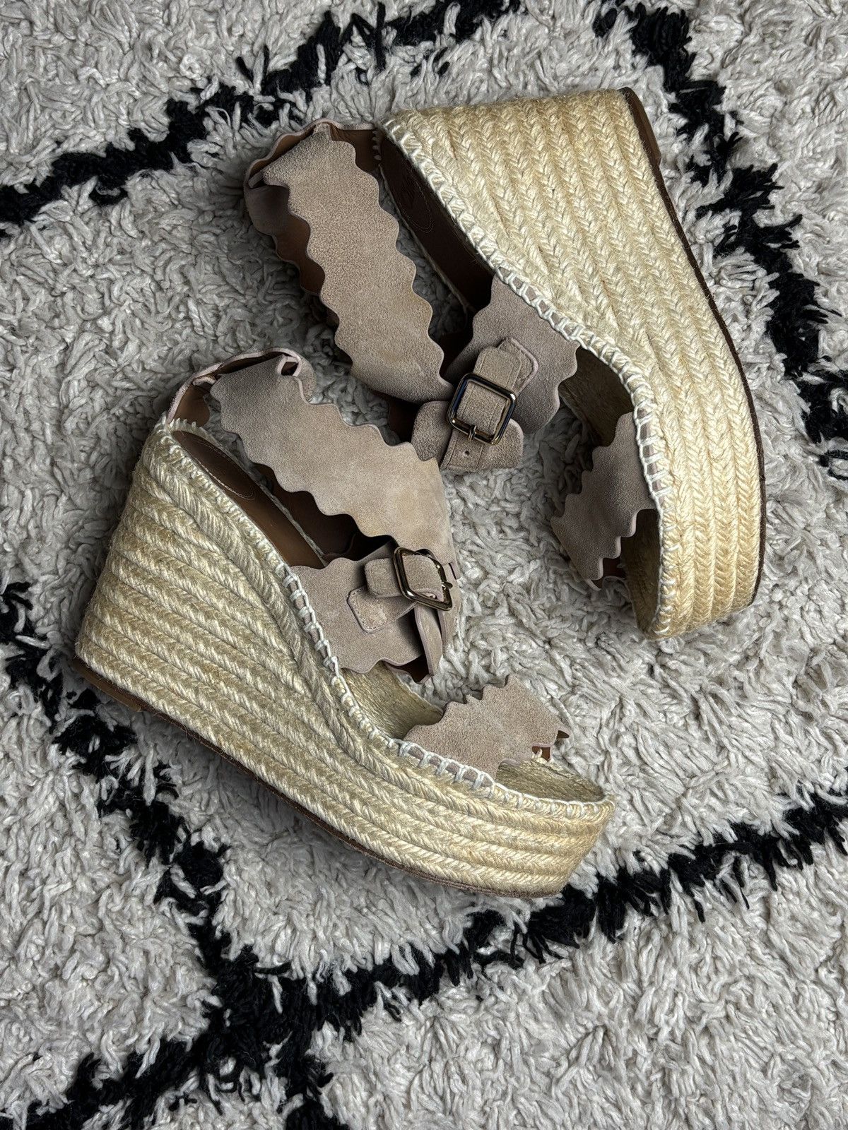 Chloe Chloe Lauren Suede Wedge Sandals Espadrilles Size US 9 / IT 39 - 3 Thumbnail