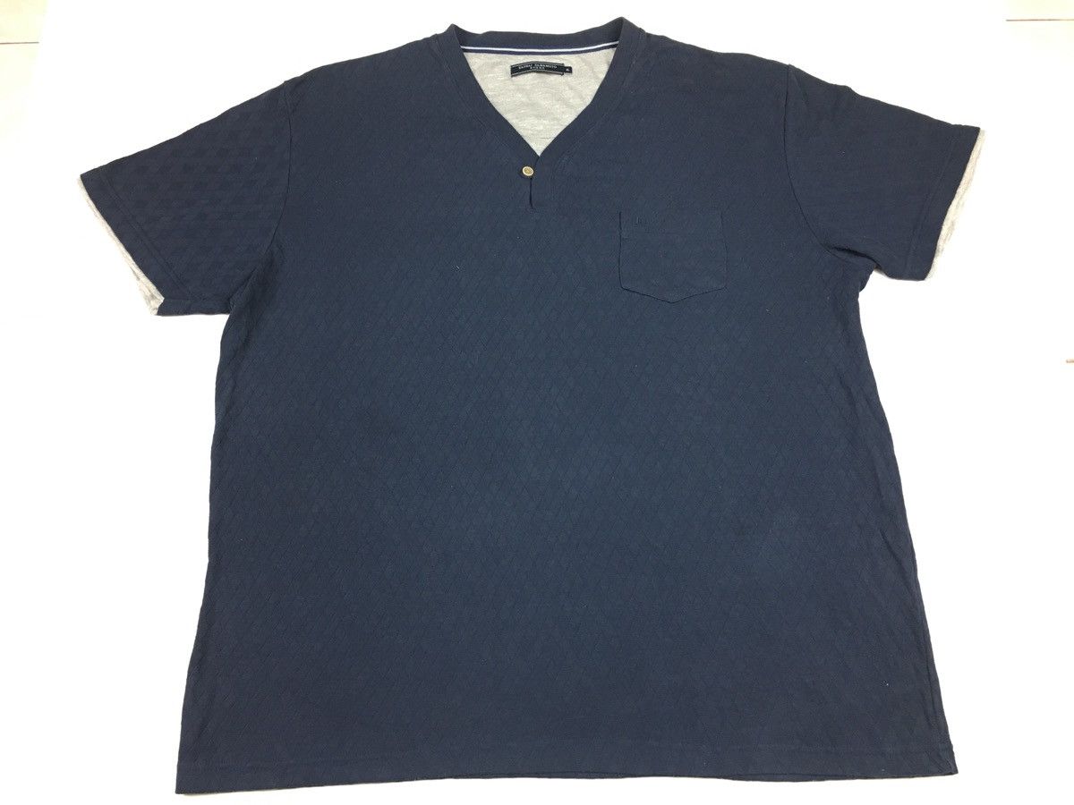 Kansai Yamamoto Kansai Yamamoto Homme V Neck Single Pocket Printed Tee Size US XL / EU 56 / 4 - 1 Thumbnail