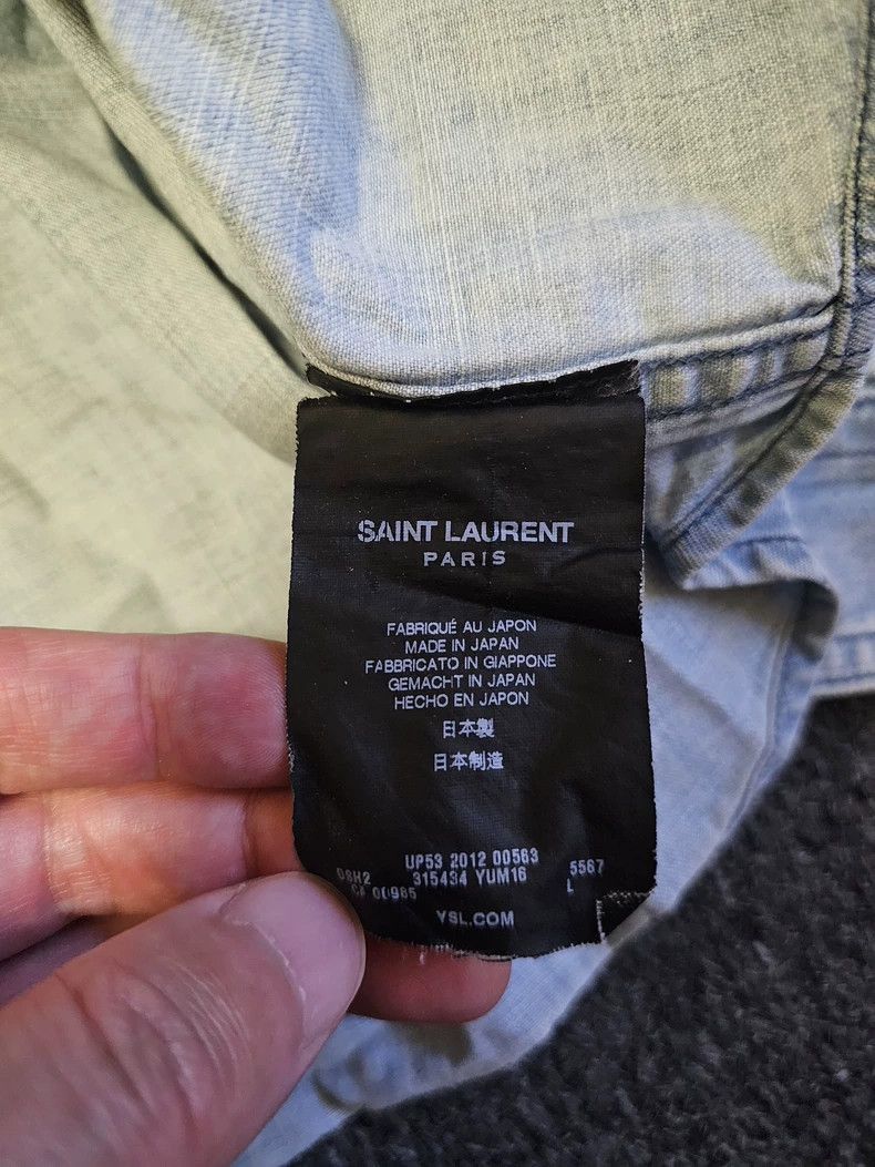 Saint Laurent Paris Saint Laurent Denim Shirt with No Collar-2507 Size US L / EU 52-54 / 3 - 5 Thumbnail
