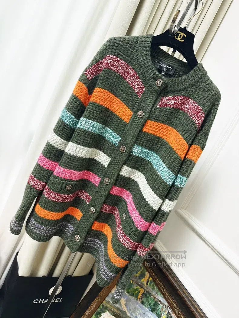 Chanel Chanel 22K autumn and winter show green colourful striped Size XS / US 0-2 / IT 36-38 - 1 Thumbnail