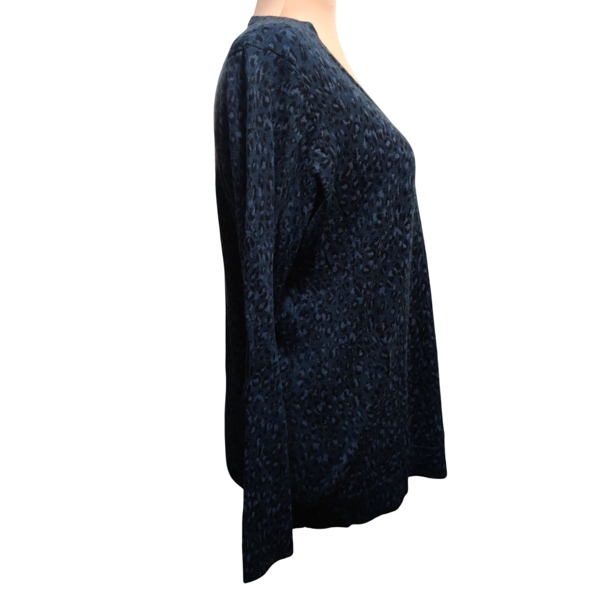 Other Amazon Essentials XL Navy Blue Leopard Print Sweater V Neck Size XL / US 12-14 / IT 48-50 - 10 Thumbnail