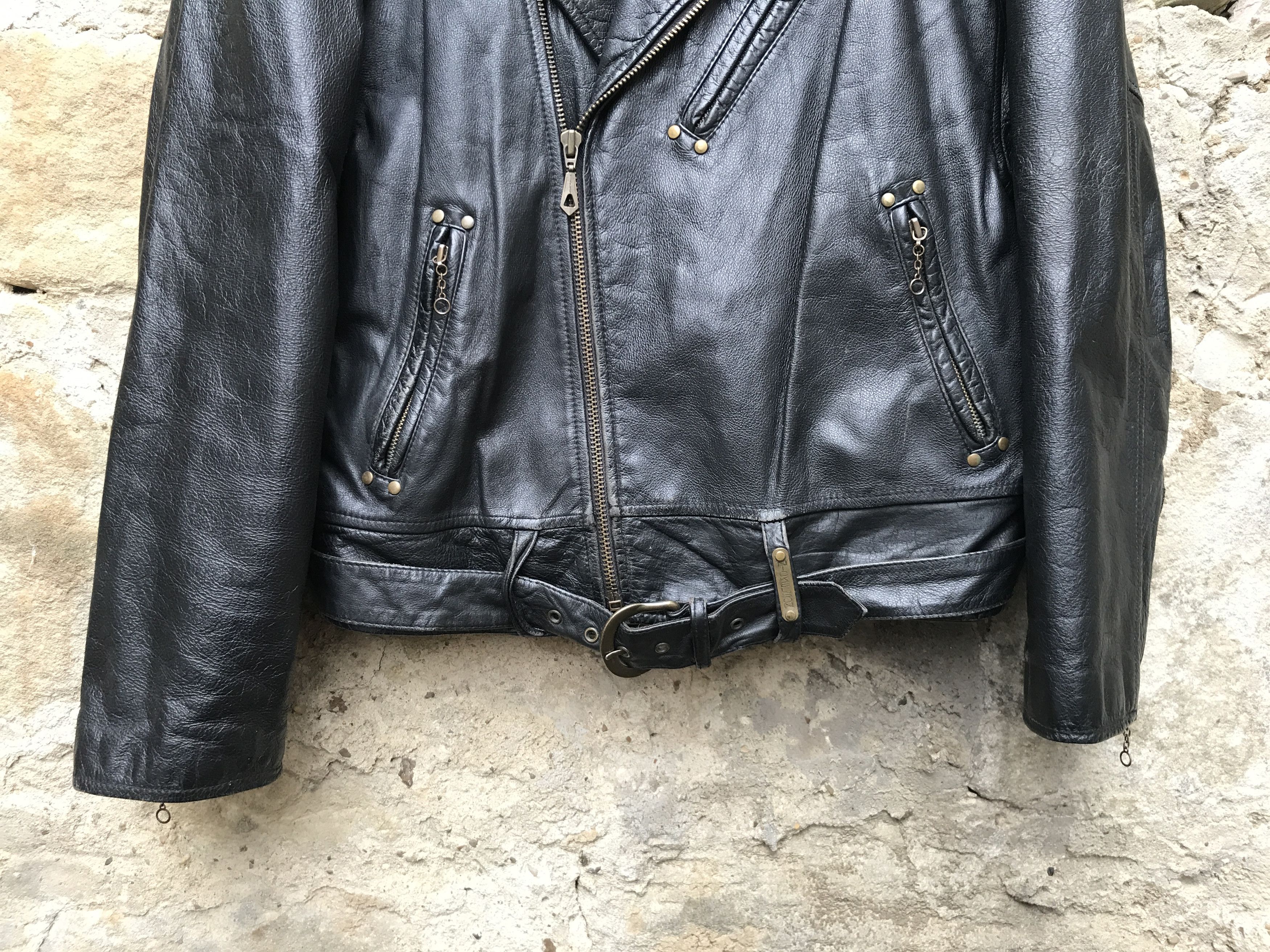 Genuine Leather Vintage 90s Leather Biker Jacket Tribal tattoo's Nickelson Size US L / EU 52-54 / 3 - 3 Thumbnail