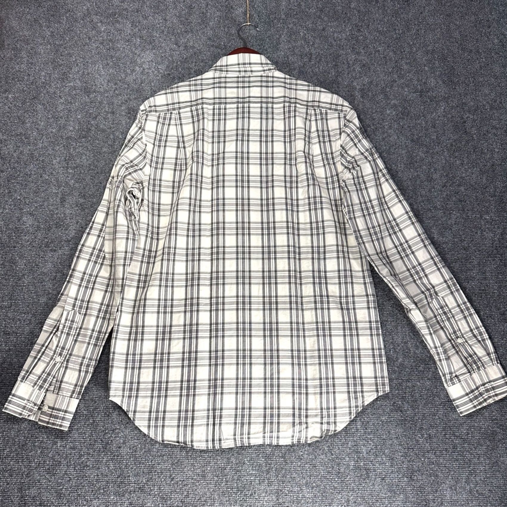 Vince Vince Shirt Mens M Gray Plaid Cotton Linen Blend Long Sleeve Button Up Size US M / EU 48-50 / 2 - 7 Thumbnail