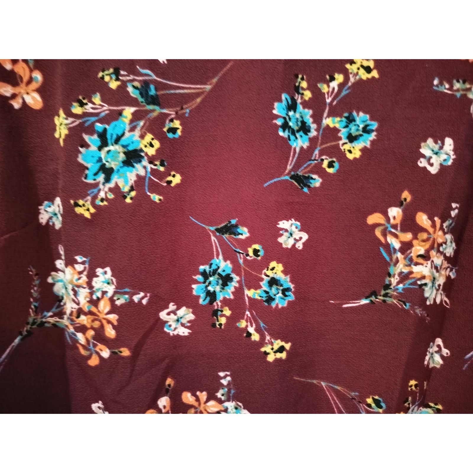 Passport Passport Women’s XL Burgundy Floral Blouse Long Sleeve Size XL / US 12-14 / IT 48-50 - 2 Thumbnail