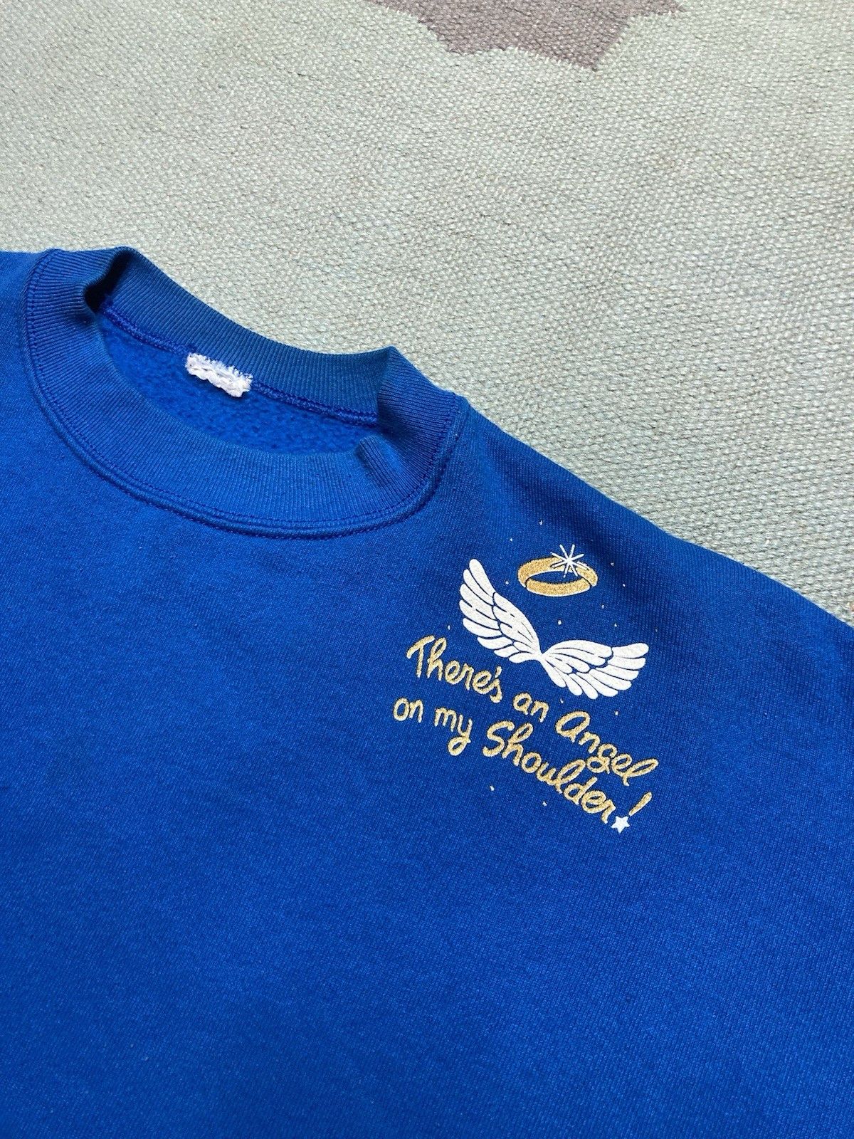 Vintage 90s crewneck sweatshirt there’s angel on my shoulder cute XL Size US XL / EU 56 / 4 - 2 Thumbnail