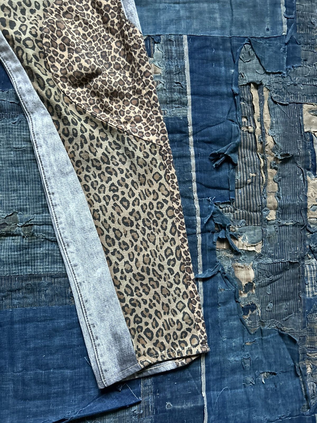 Kapital × Kapital Kountry kapital leopard patchwork black denim Size US 31 - 7 Thumbnail