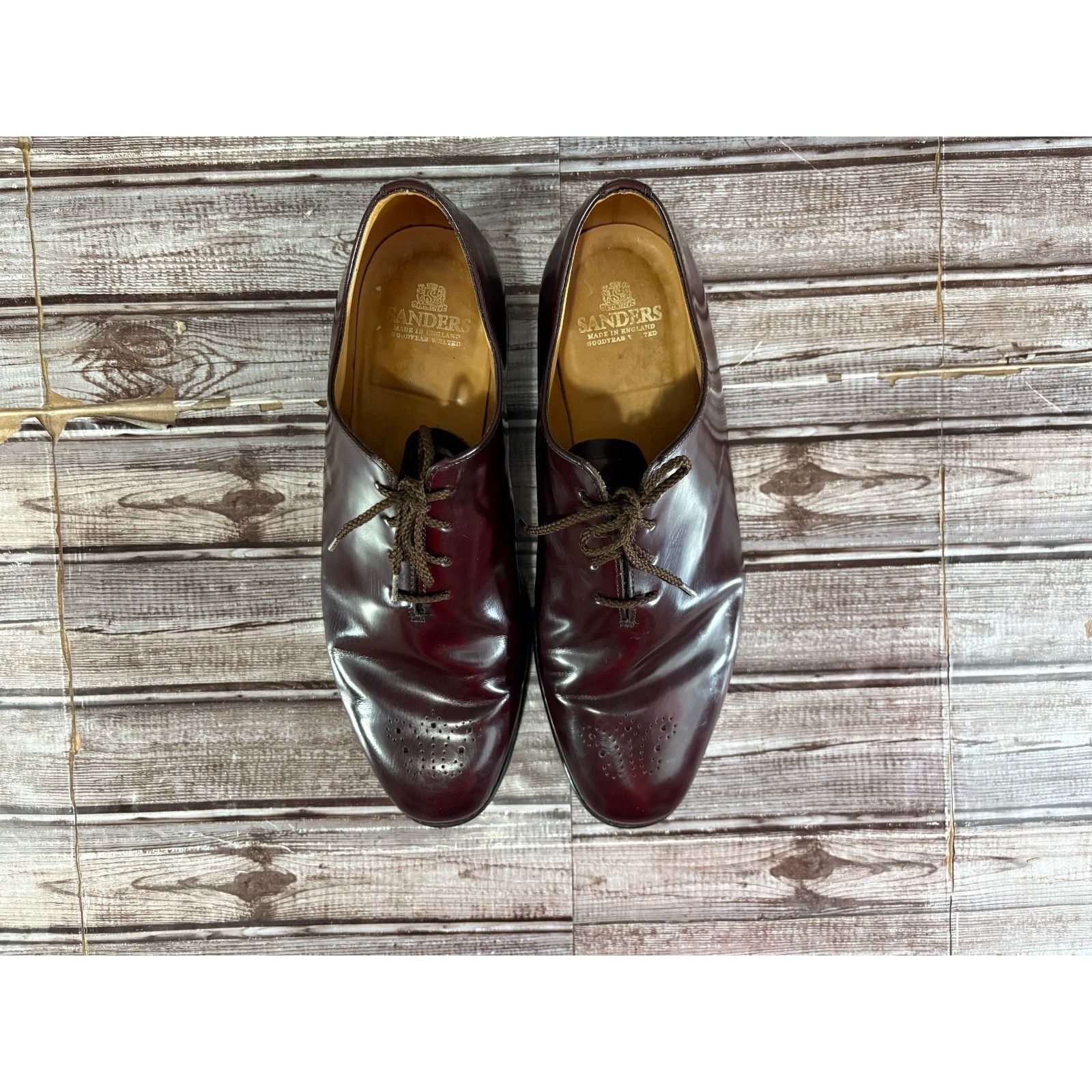 Sanders Sanders of England Finsbury Wholecut Dress Shoes Mens SZ 10. Size US 10.5 / EU 43-44 - 7 Thumbnail