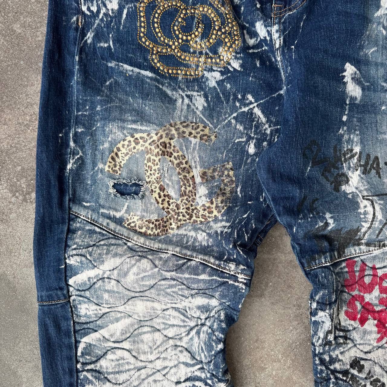 20471120 × Hysteric Glamour Amazing Vintage Graffiti Ripped Distressed Jeans Size 30" / US 8 / IT 44 - 5 Thumbnail