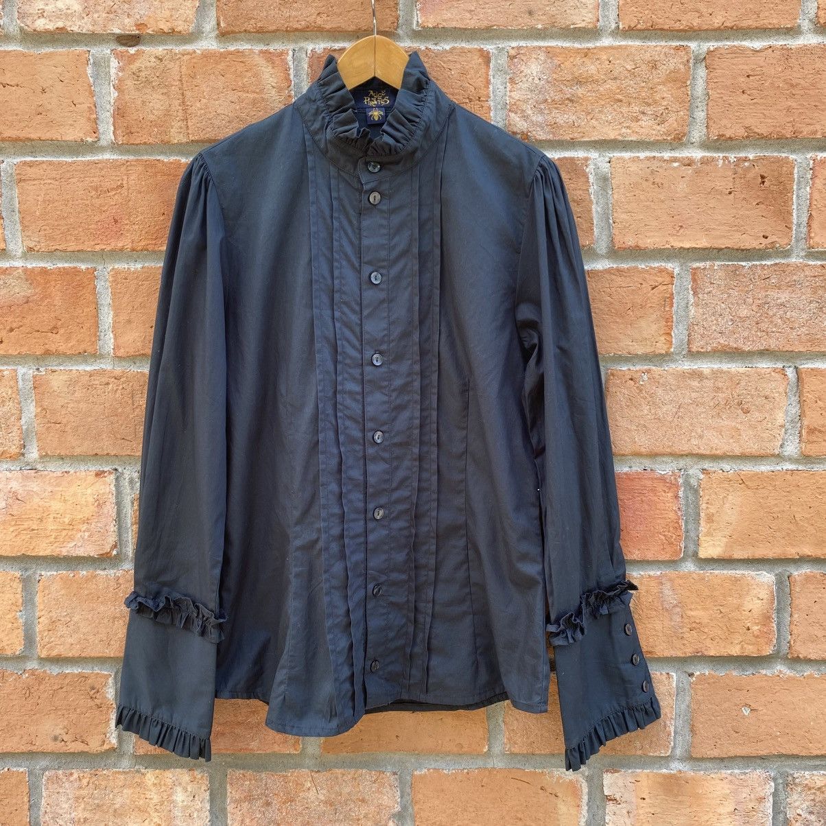 Japanese Brand ALICE and the PIRATES Deep Emerald Victorian Ruffle Blouse Size L / US 10 / IT 46 - 6 Thumbnail