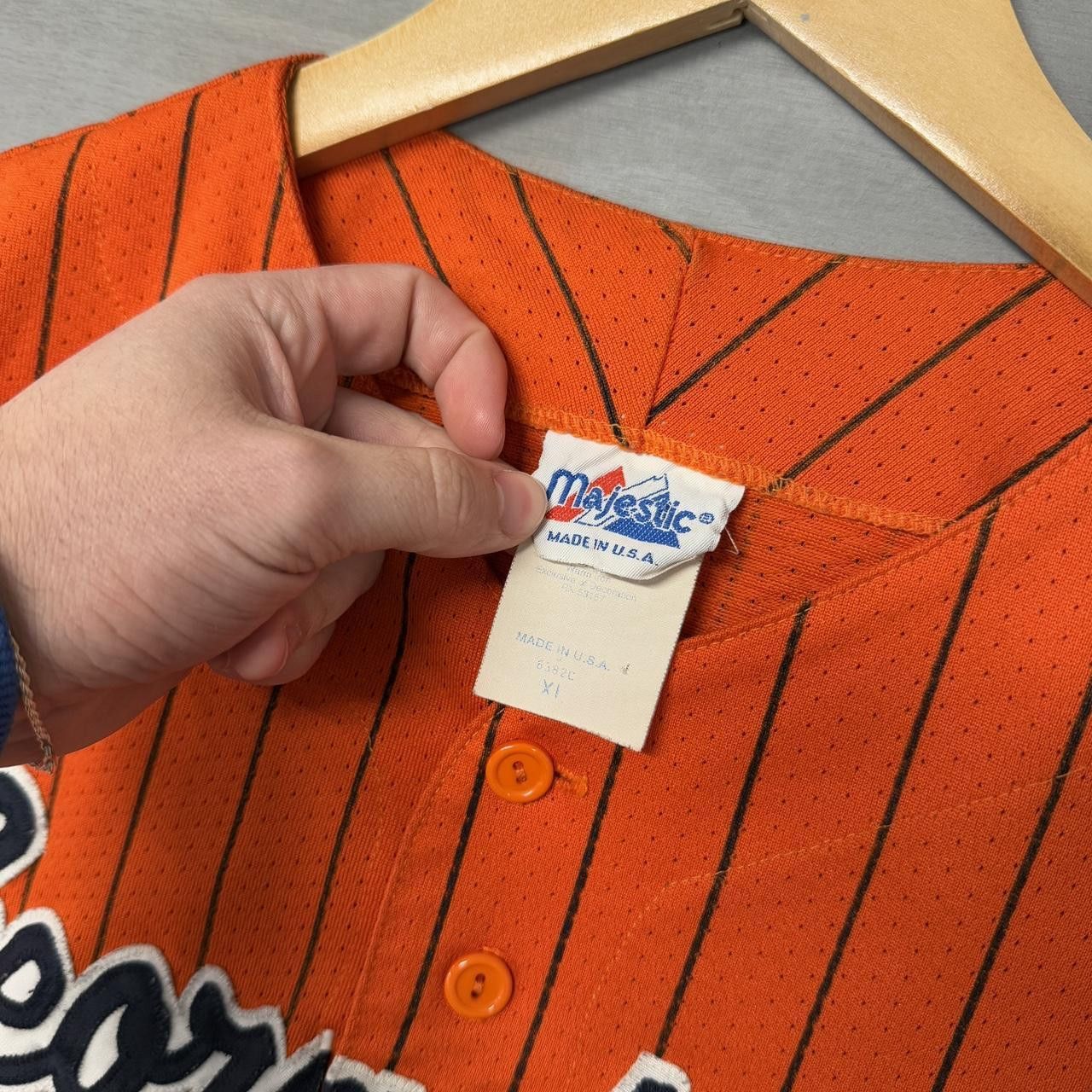 Majestic Vintage Georgetown Majestic Orange Baseball Jersey XL Size US XL / EU 56 / 4 - 5 Thumbnail