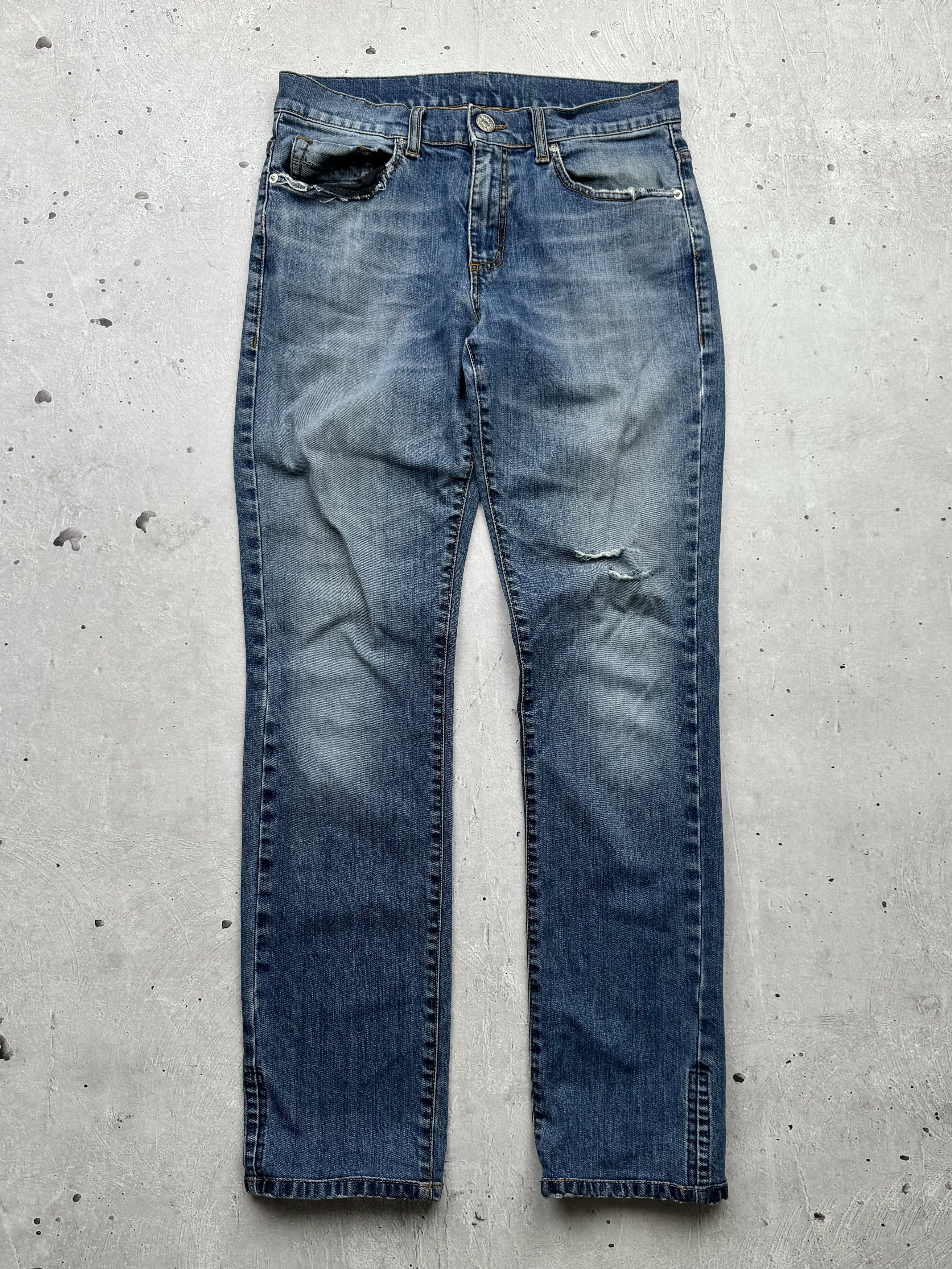 Dirk Bikkembergs × Japanese Brand × Vintage Dirk Bikkembergs Vintage Ripped Jeans Size US 30 / EU 46 - 1 Thumbnail