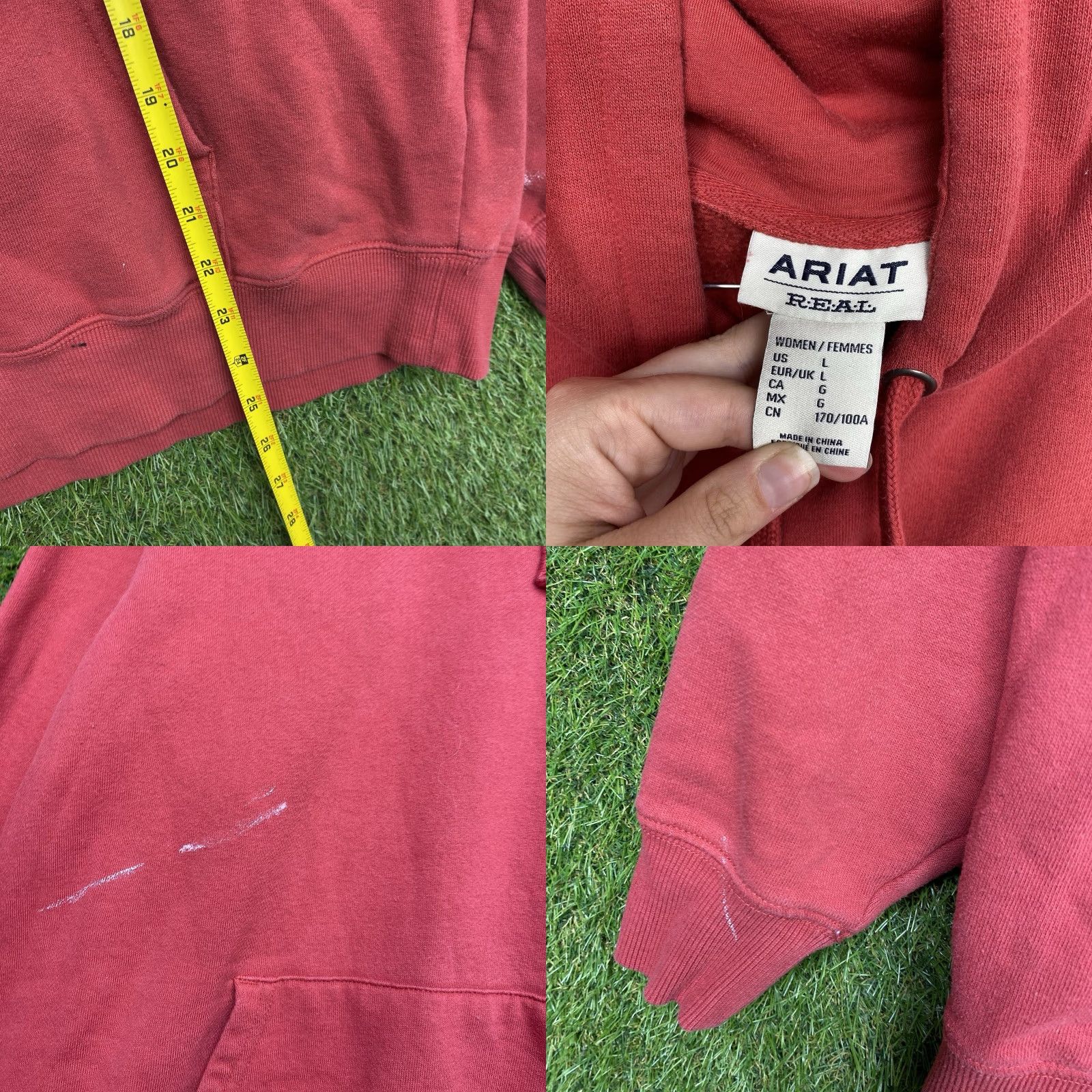 Ariat Ariat Hoodie Womens Large Red Spellout Logo Cowgirl Western Ranch Work Wear Size L / US 10 / IT 46 - 8 Thumbnail