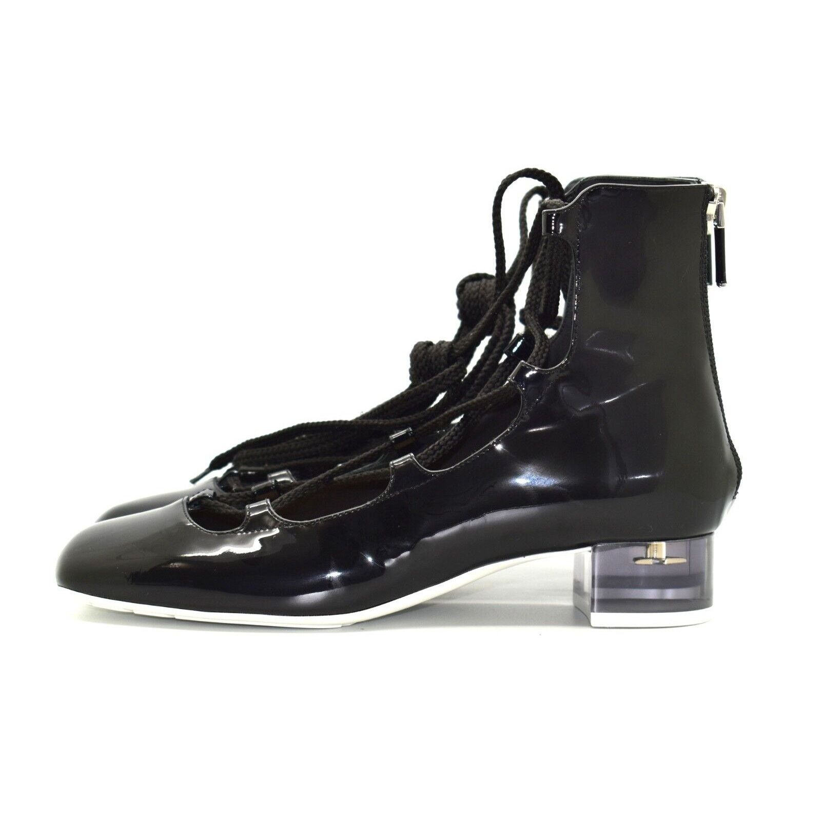 Dior NEW CHRISTIAN DIOR Patent Lace Up Zip Ankle Boots 36 $1550 Size US 6 / IT 36 - 4 Thumbnail