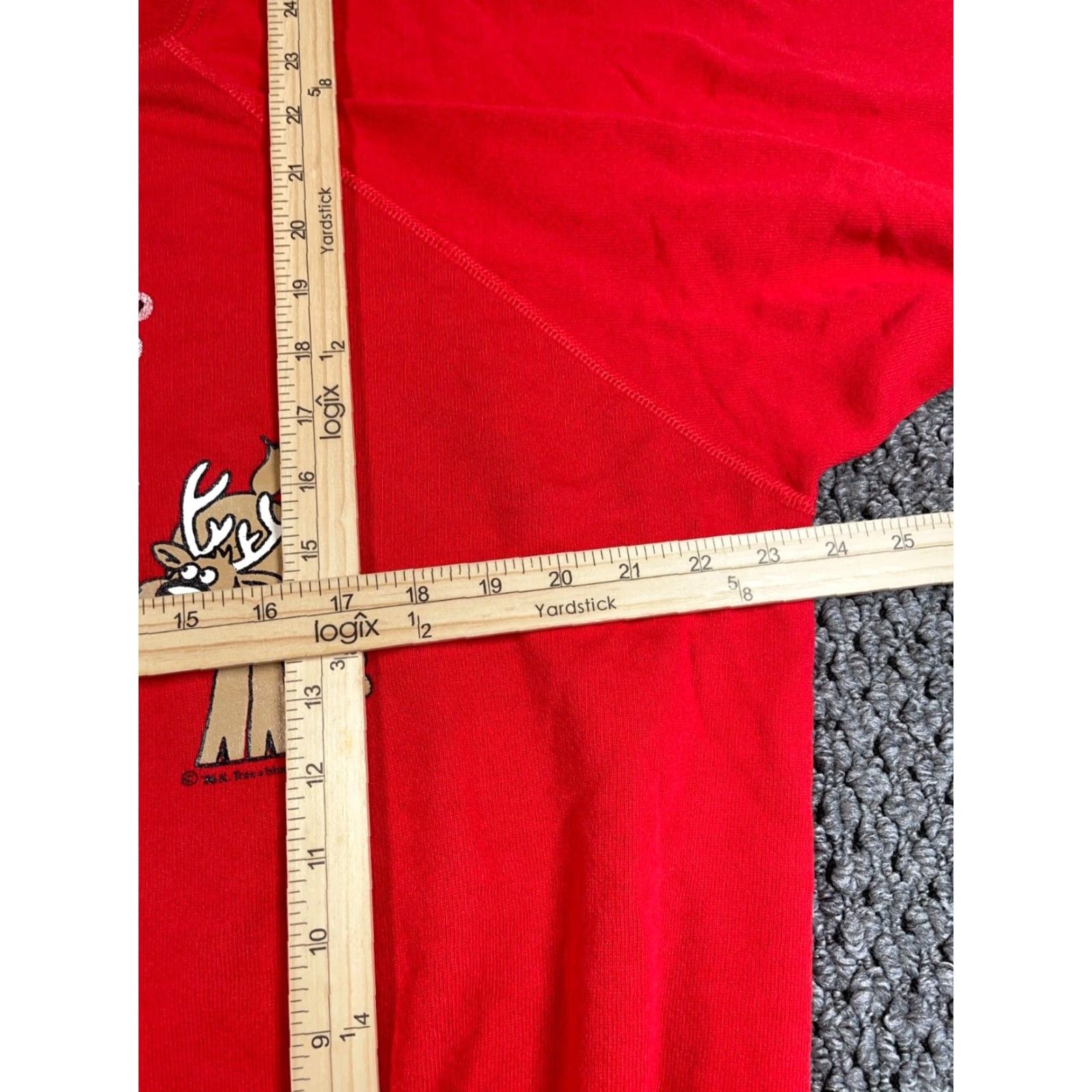 Hanes VINTAGE Hanes Sweatshirt 80s Christmas Red Raglan XL Adult Womens Size XL / US 12-14 / IT 48-50 - 5 Thumbnail