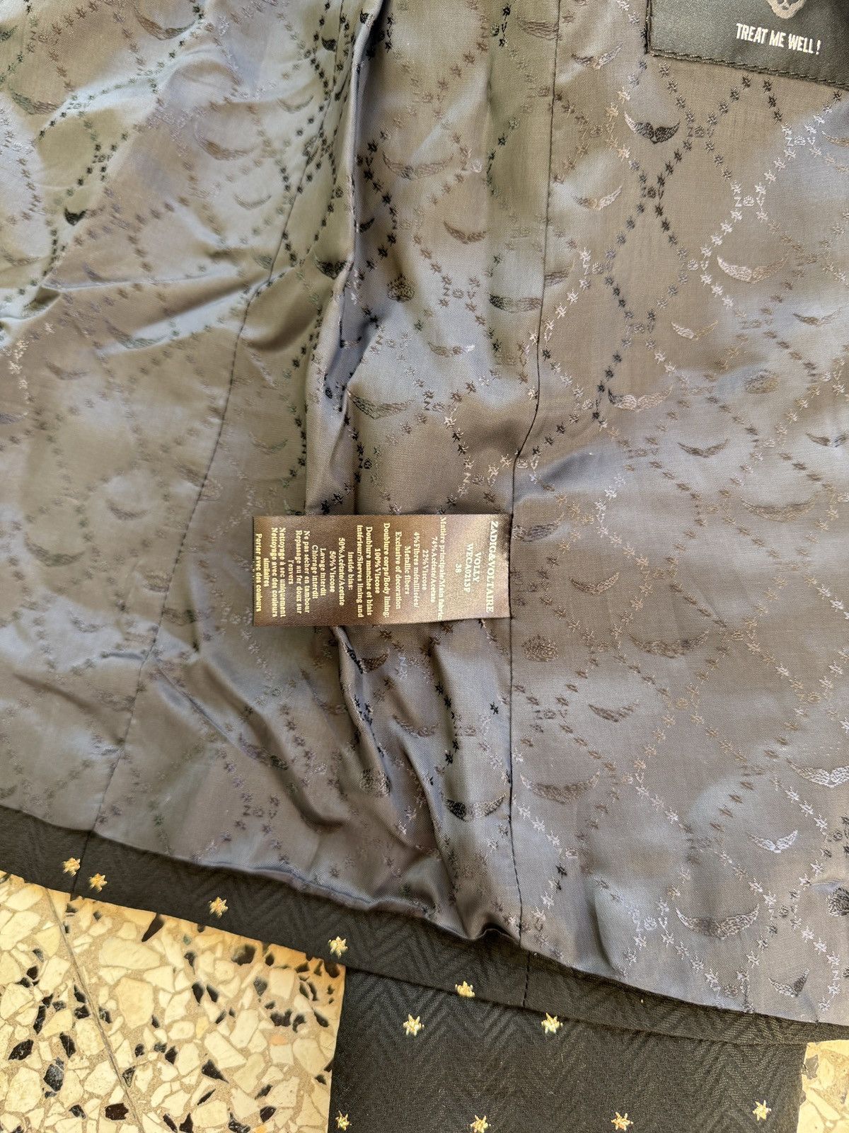 Zadig & Voltaire ZADIG&VOLTAIRE Volly blazer with gold colour stars Size 38 Size XS / US 0-2 / IT 36-38 - 7 Thumbnail