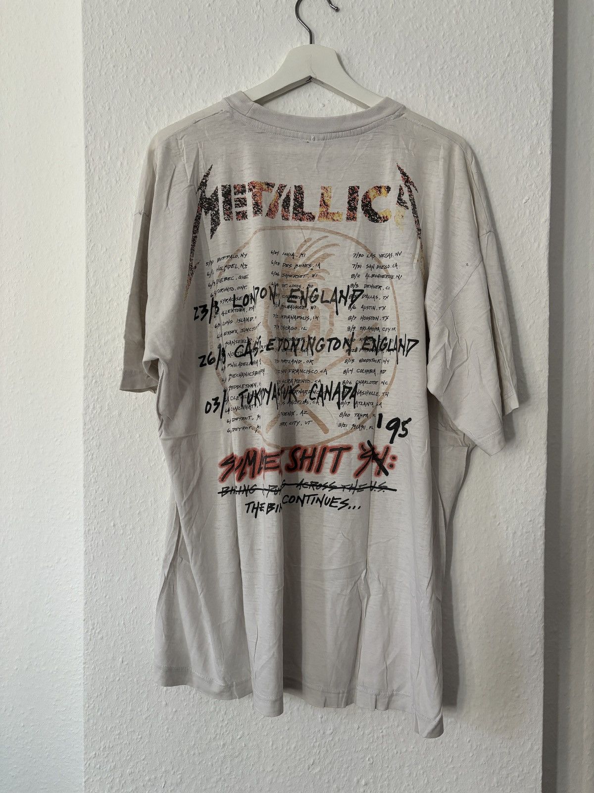 Band Tees × Metallica Vintage Metallica Live Shit Tee 1995 Size US XL / EU 56 / 4 - 3 Thumbnail