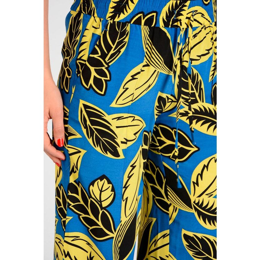 Moschino New MOSCHINO Boutique Leaf Pants $272 SIZE 6 Blue Size 28" / US 6 / IT 42 - 2 Thumbnail