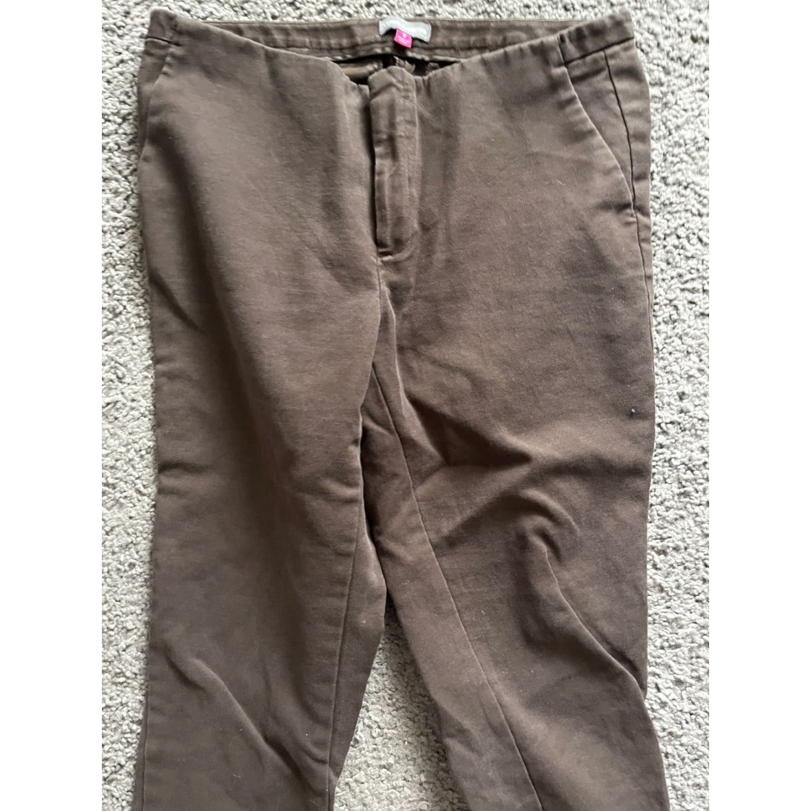 Vince Camuto VINCENT CAMUTO Brown Solid Cropped Pants Size 8 Slim Fit Workwear Womens Size 30" / US 8 / IT 44 - 2 Thumbnail