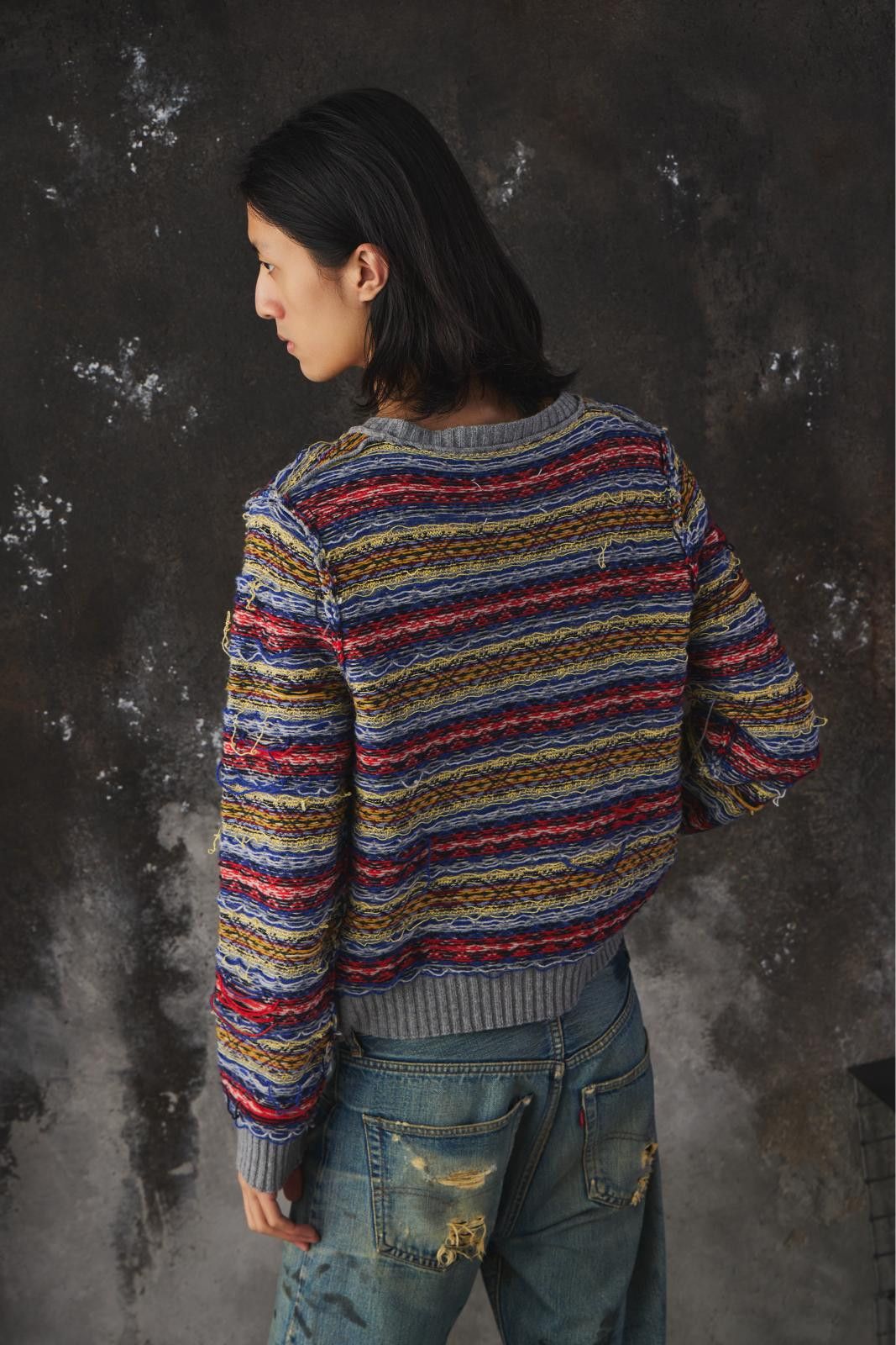 Maison Margiela Maison Margiela Distressed Multicolor Knit Sweater Size US M / EU 48-50 / 2 - 5 Thumbnail