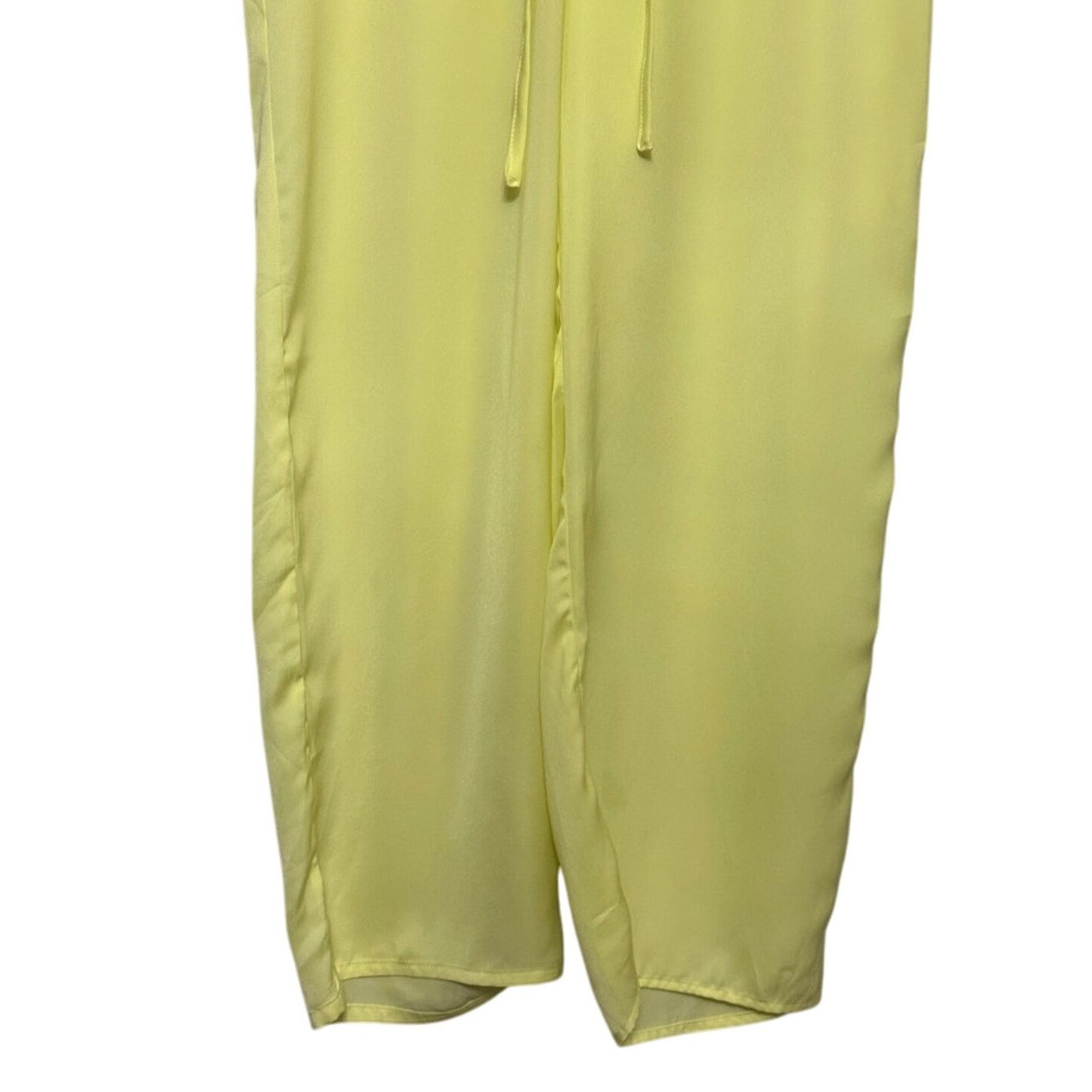 Other Open Edit Lounge Pant Drawstring Satin Solid Yellow W S NWOT Size 28" / US 6 / IT 42 - 3 Thumbnail