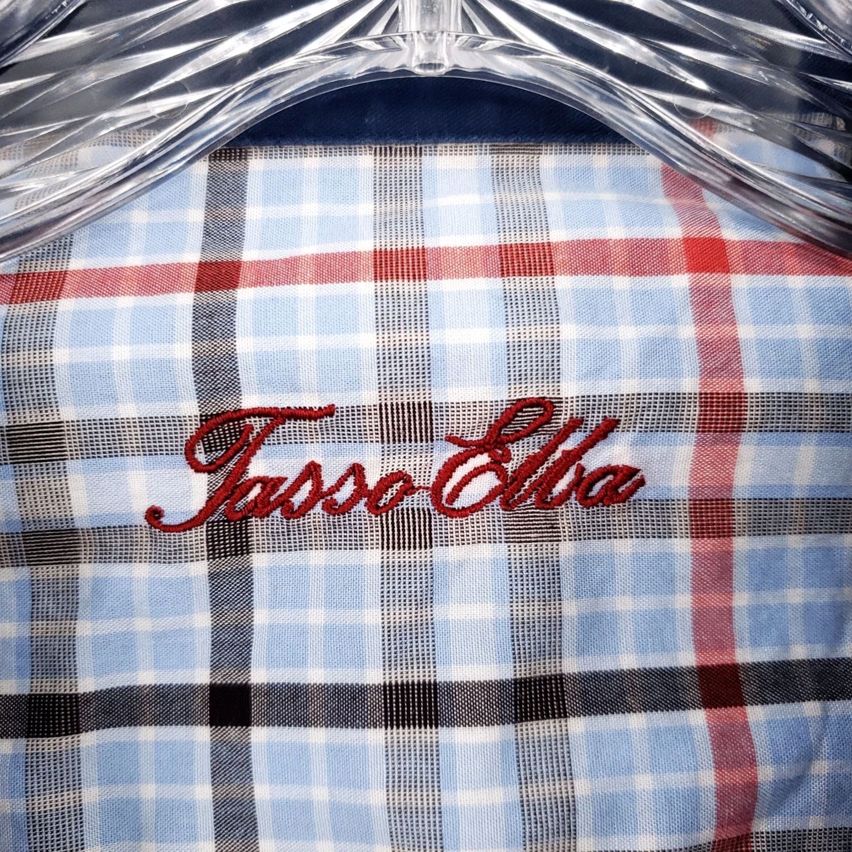 Tasso Elba Tasso Elba Blue Plaid Long Sleeve Collared Dress Shirt Mens XL Size 46R - 4 Thumbnail