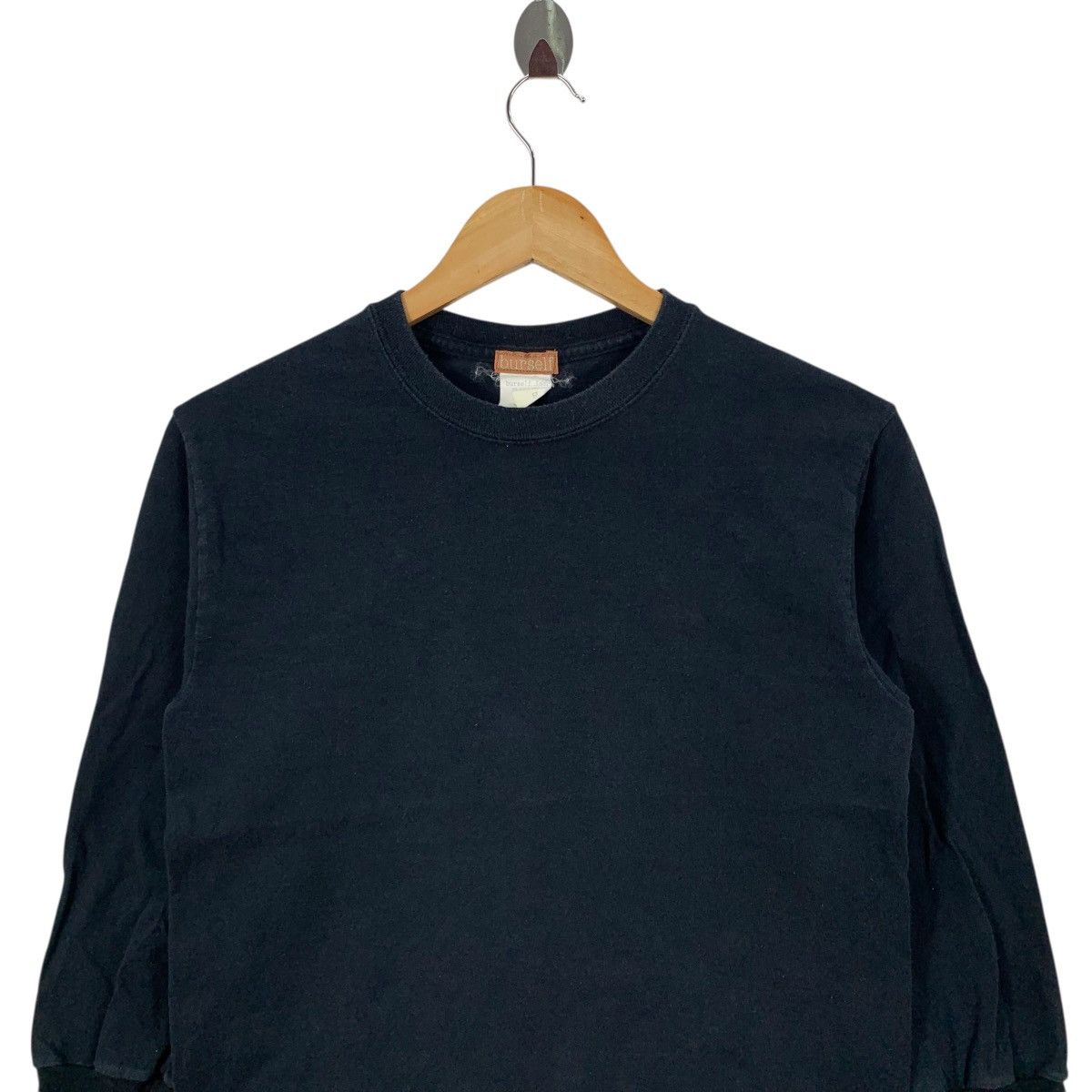 Vintage Vintage BURSELF Japanese Brand Big Cuff Plain Black Tshirt Size US S / EU 44-46 / 1 - 2 Thumbnail