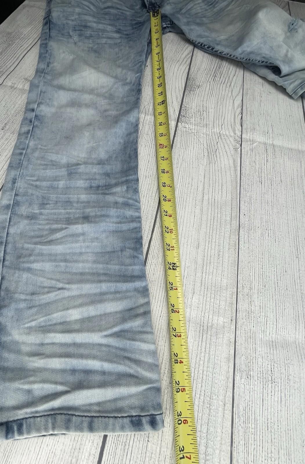 Designer Buffalo David Bitton Jeans Mens 32x30 Light Wash Size US 32 / EU 48 - 6 Thumbnail