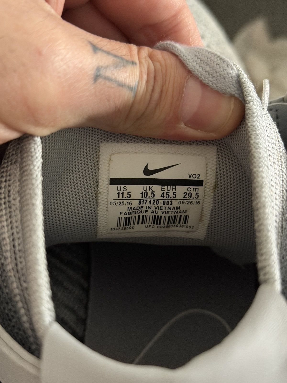 Nike Nike AF1 High Flyknit Grey White 11.5US Size US 11.5 / EU 44-45 - 7 Thumbnail