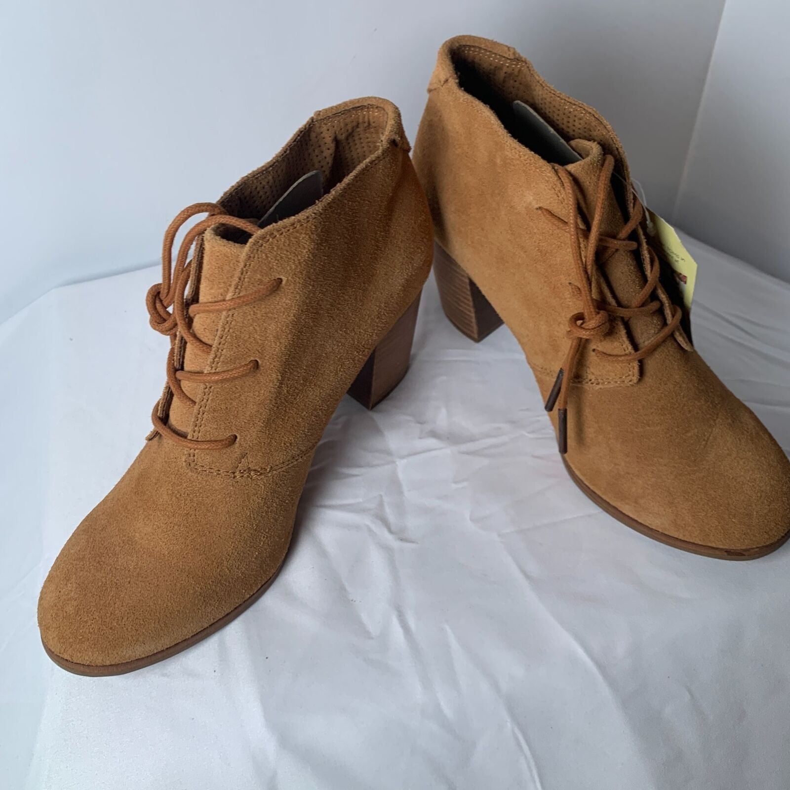Toms Toms Women Chestnut Lunata Lace Up Suede Heeled Booties Boot Size US 9 / IT 39 - 3 Thumbnail