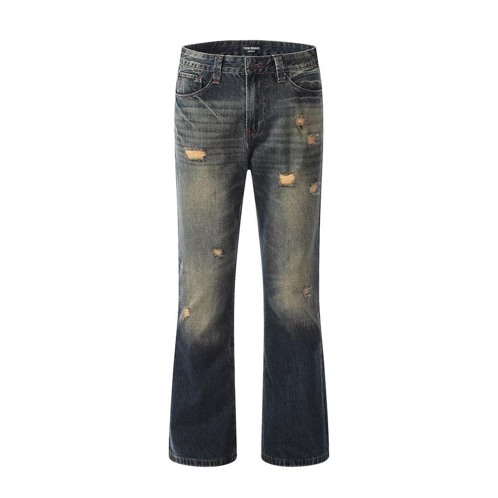 Japanese Brand American distressed washed high street ripped bootcut jeans Size US 32 / EU 48 - 1 Thumbnail