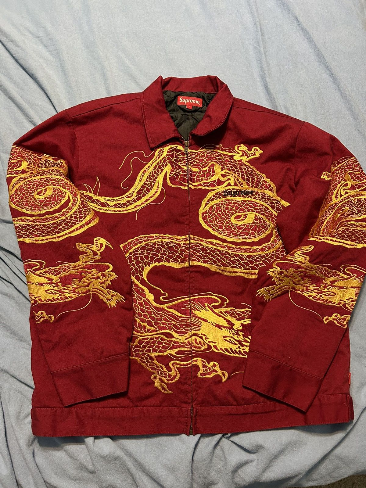 Supreme Supreme FW18 Dragon Work Jacket Red Grailed