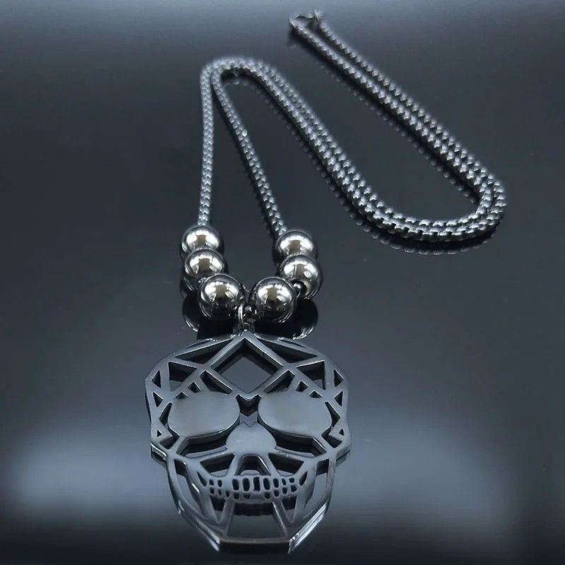Jewelry Gothic Skull Pendant Charms Necklace Emblem Size ONE SIZE - 2 Thumbnail