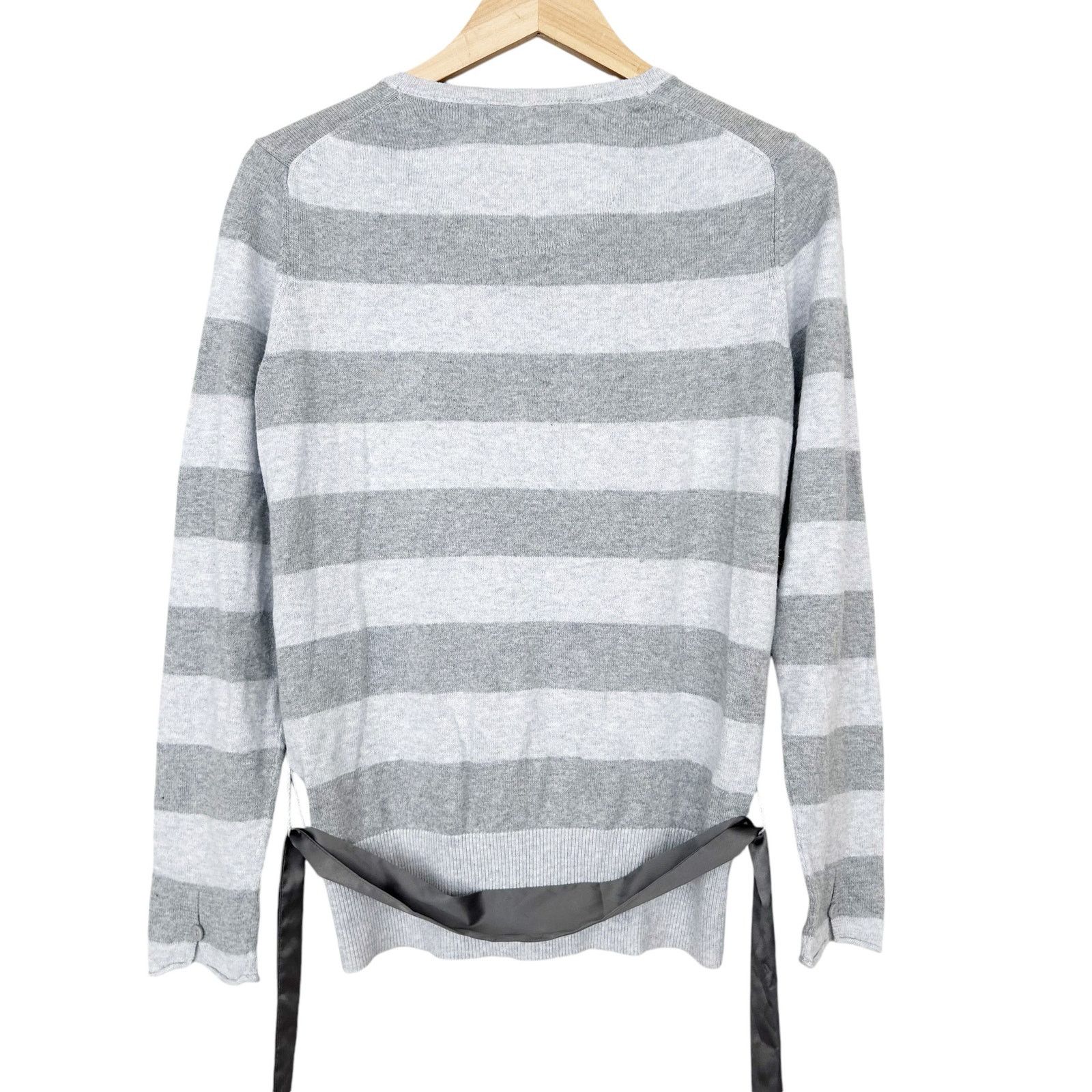 Gap Gap Gray Striped Alpaca Blend Button Front Cardigan Sz L Size L / US 10 / IT 46 - 5 Thumbnail