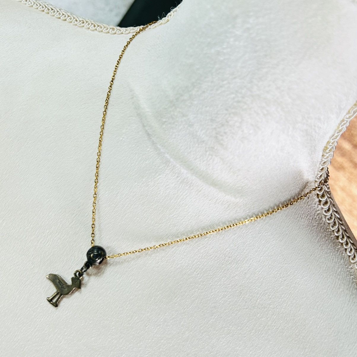 Handmade Handcrafted brass Kalevala waterfowl of Hattula necklace Size ONE SIZE - 1 Thumbnail