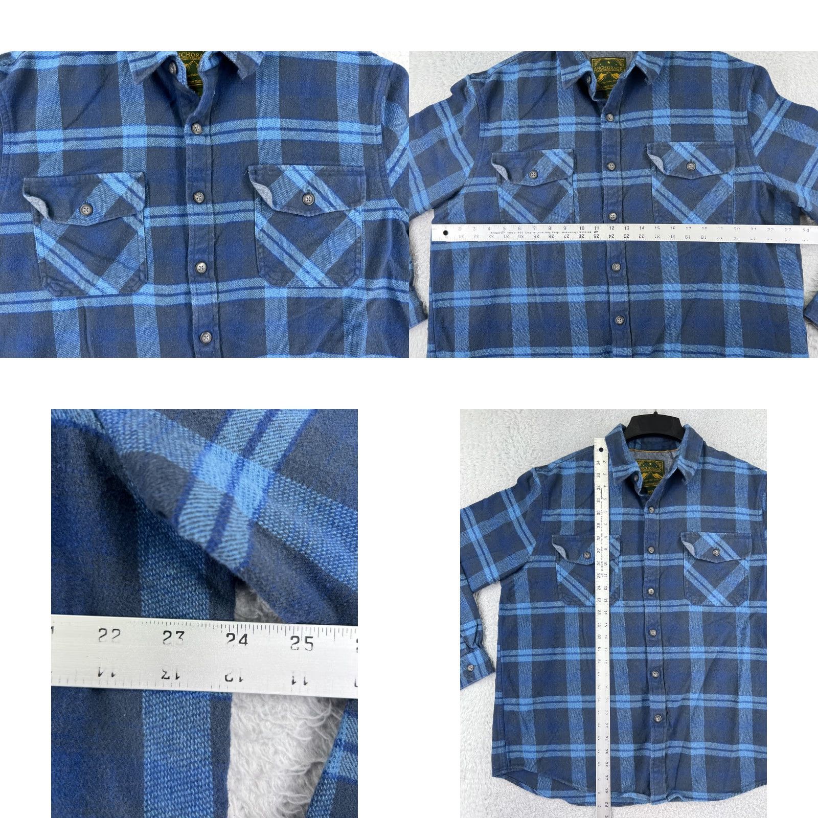 Vintage Anchorage Expedition Shirt Mens Plaid Flannel Button-Up Blue Cotton XL Vintage Size US XL / EU 56 / 4 - 8 Thumbnail