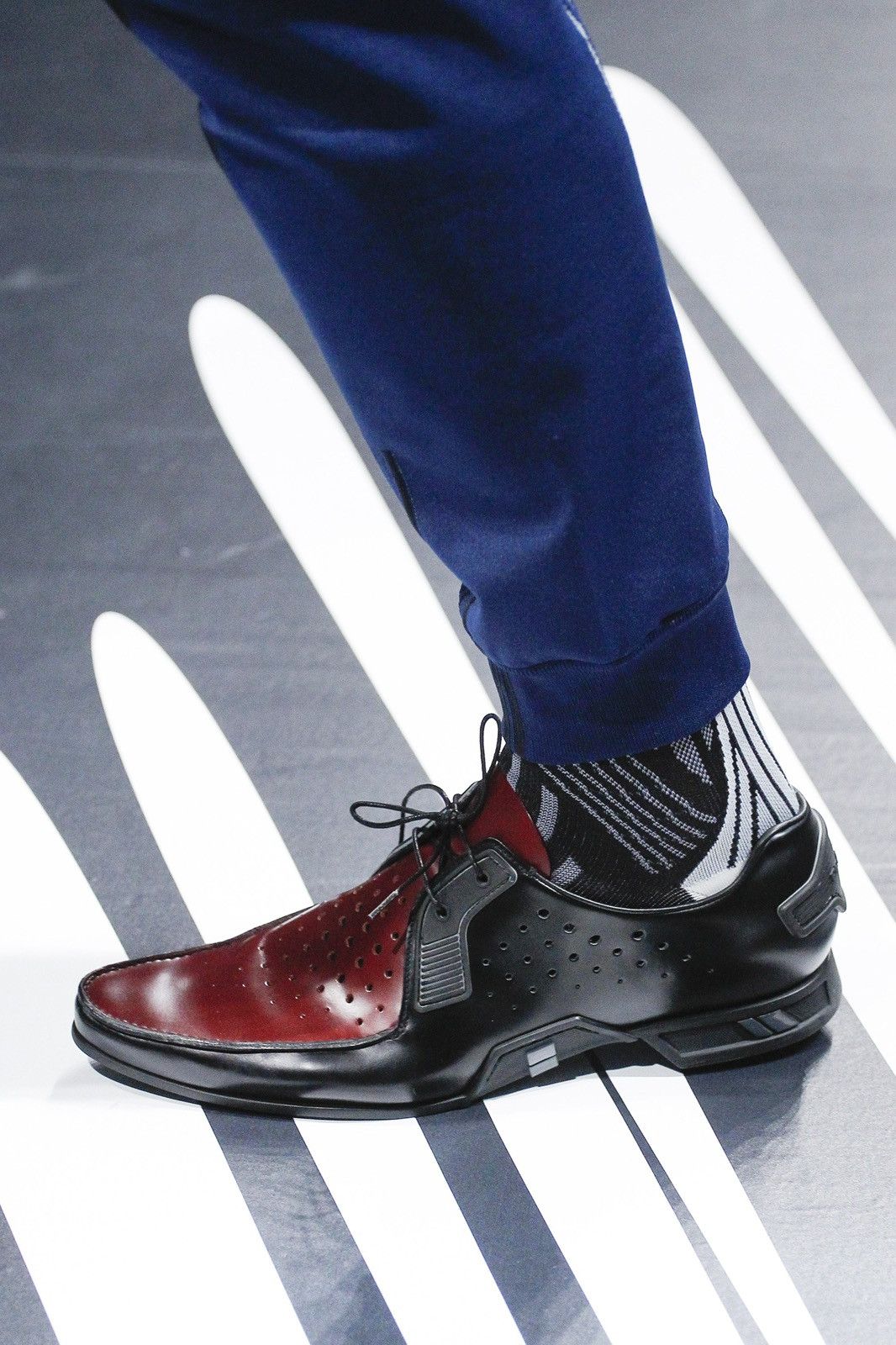 Prada $850 2018 Tech Leather Derby Shoes Boots Sneakers Rap in Red, Men's (Size 10.5)