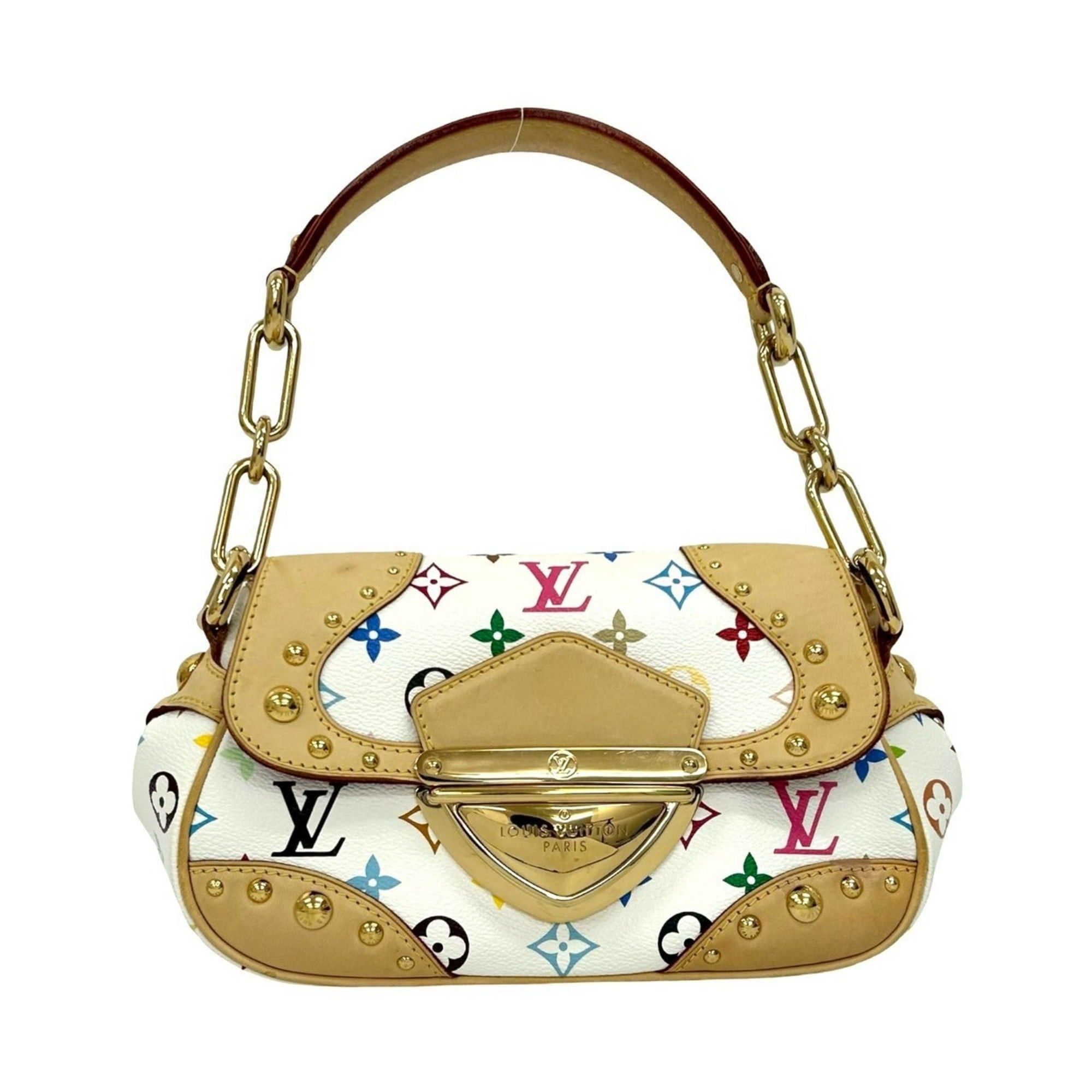 Louis Vuitton LOUIS VUITTON Marilyn Monogram Multicolore Leather Semi-One Shoulder Bag in Blanc White, 34570 Size ONE SIZE - 1 Thumbnail