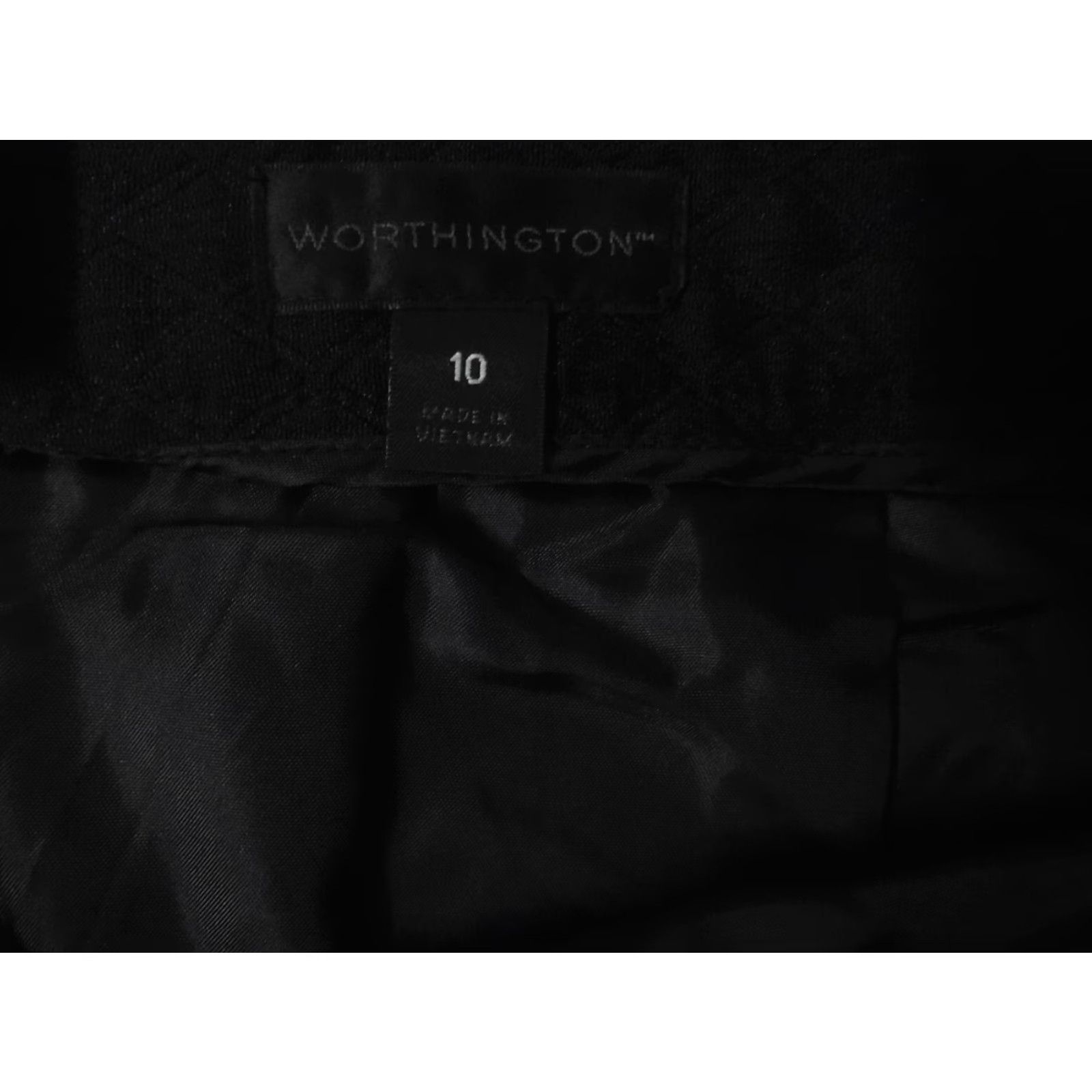 Worthington Worthington Womens Skirt 10 black A-Line Knee Length Zip Size 32" / US 10 / IT 46 - 6 Thumbnail